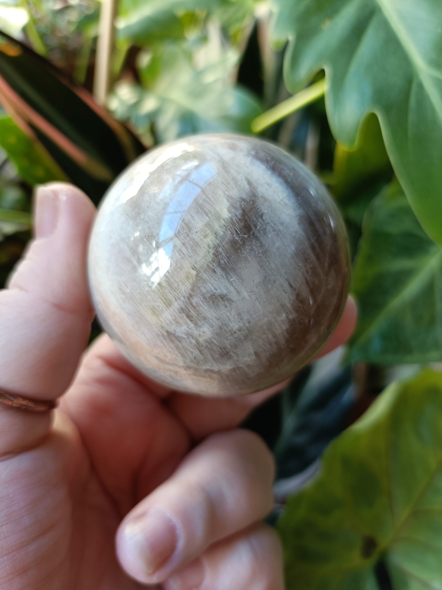 Blue Flash Moonstone Sphere - 243g