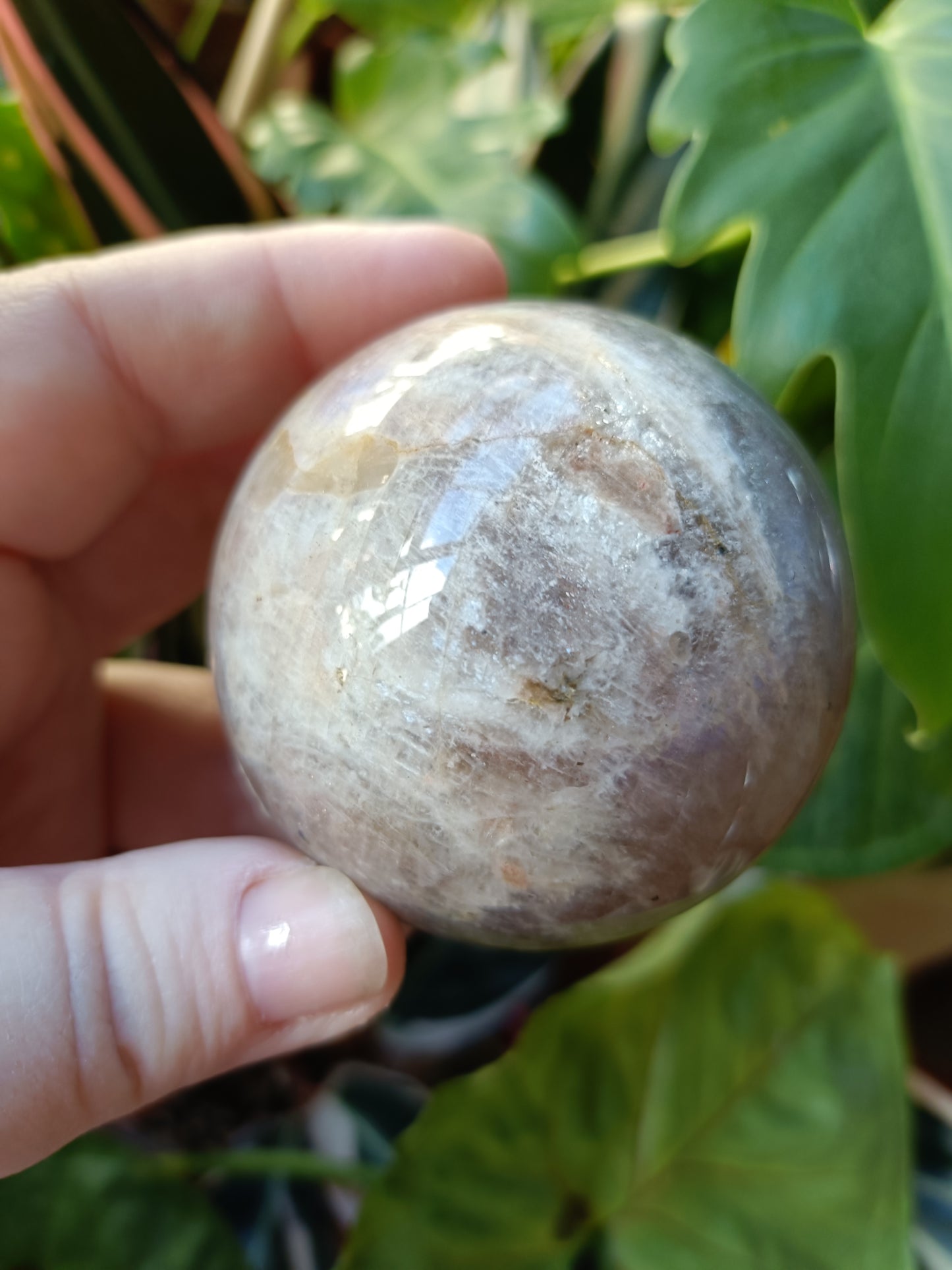 Blue Flash Moonstone Sphere - 331g