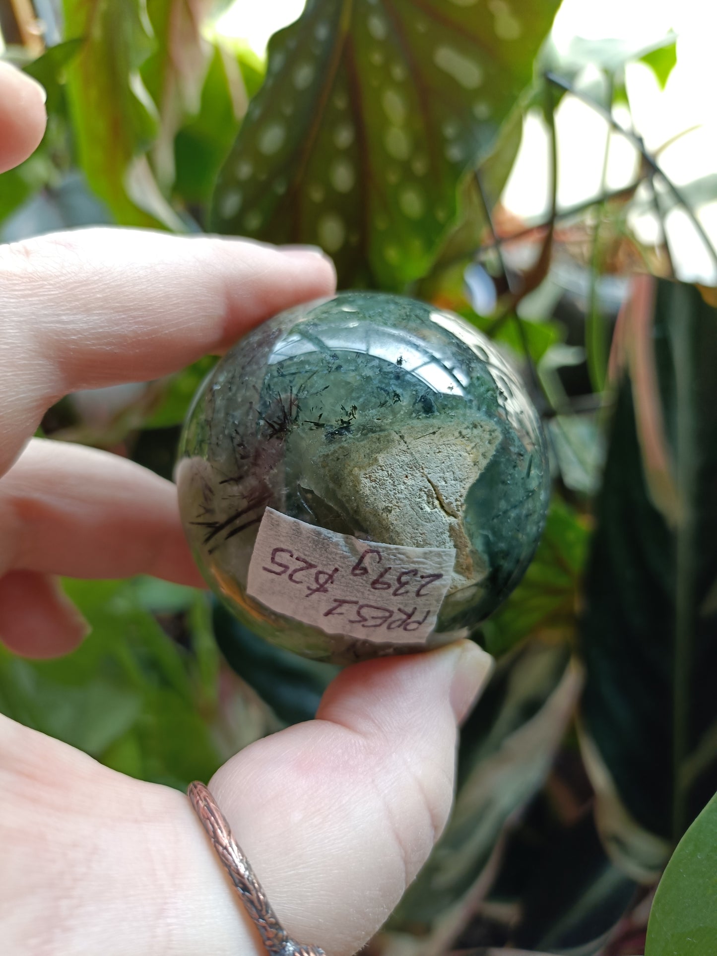 Prehnite and Epidote Sphere - 239g