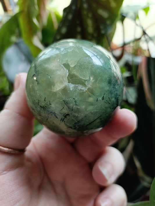 Prehnite and Epidote Sphere - 239g