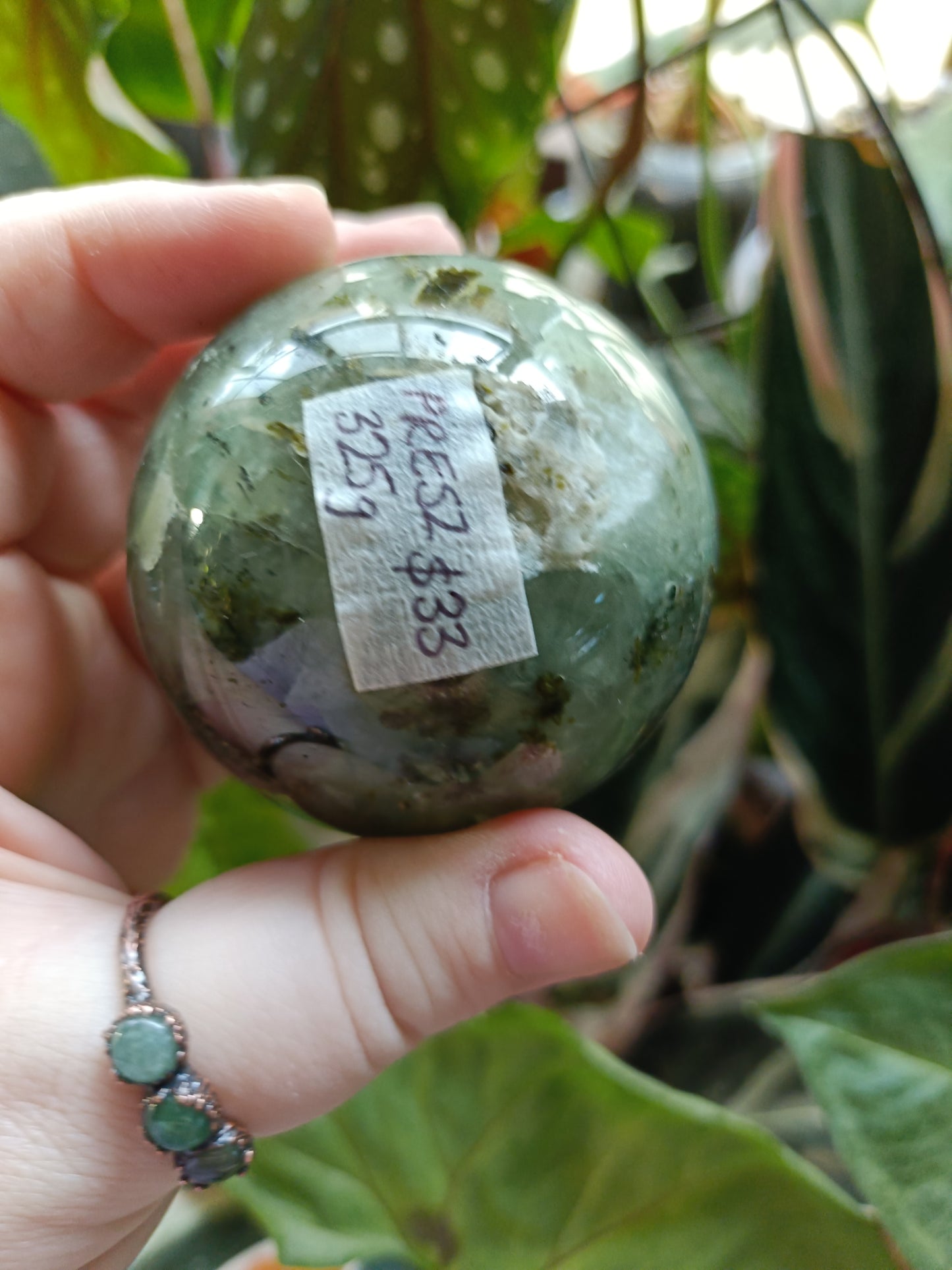 Prehnite and Epidote Sphere - 325g