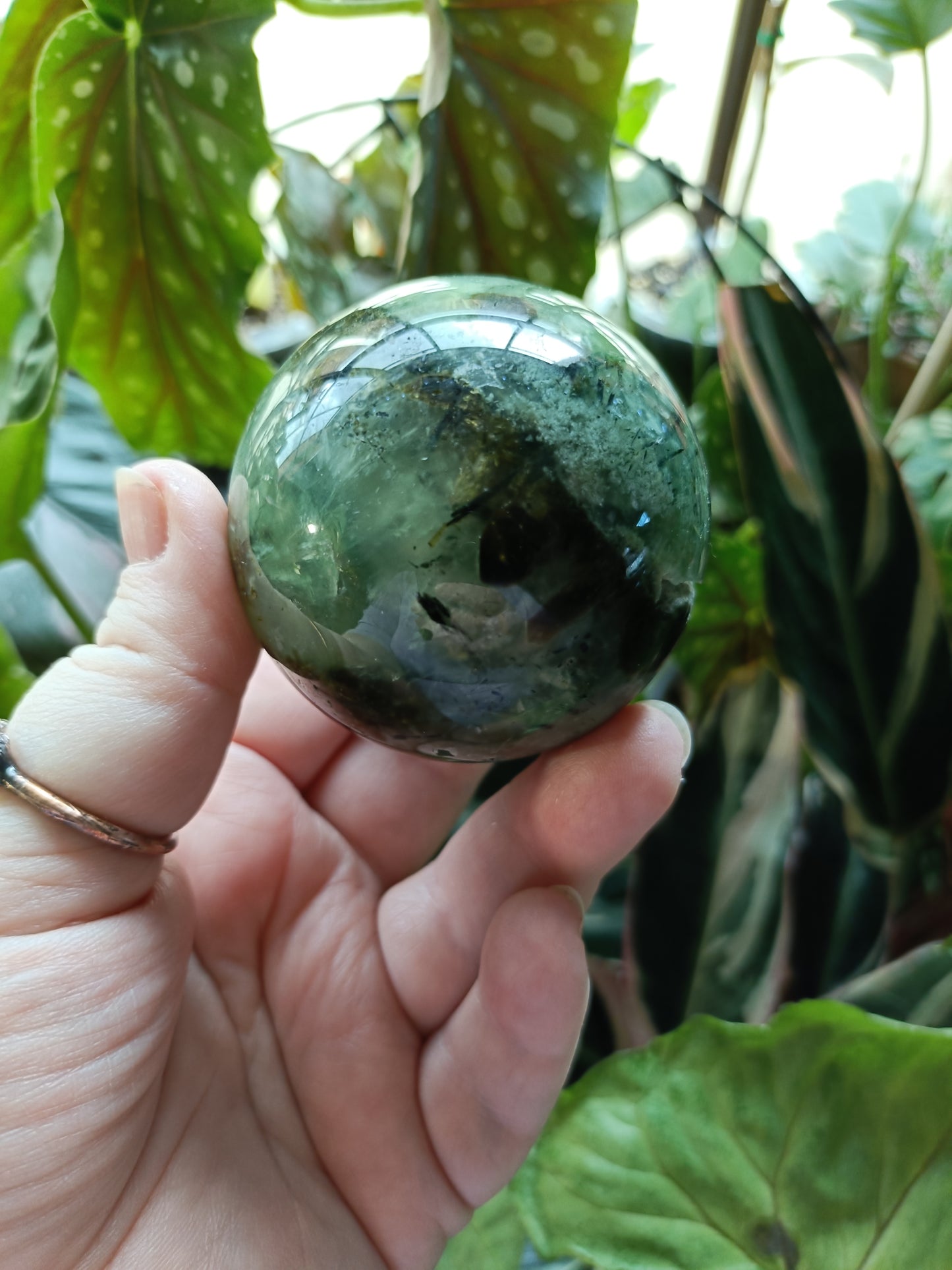 Prehnite and Epidote Sphere - 325g