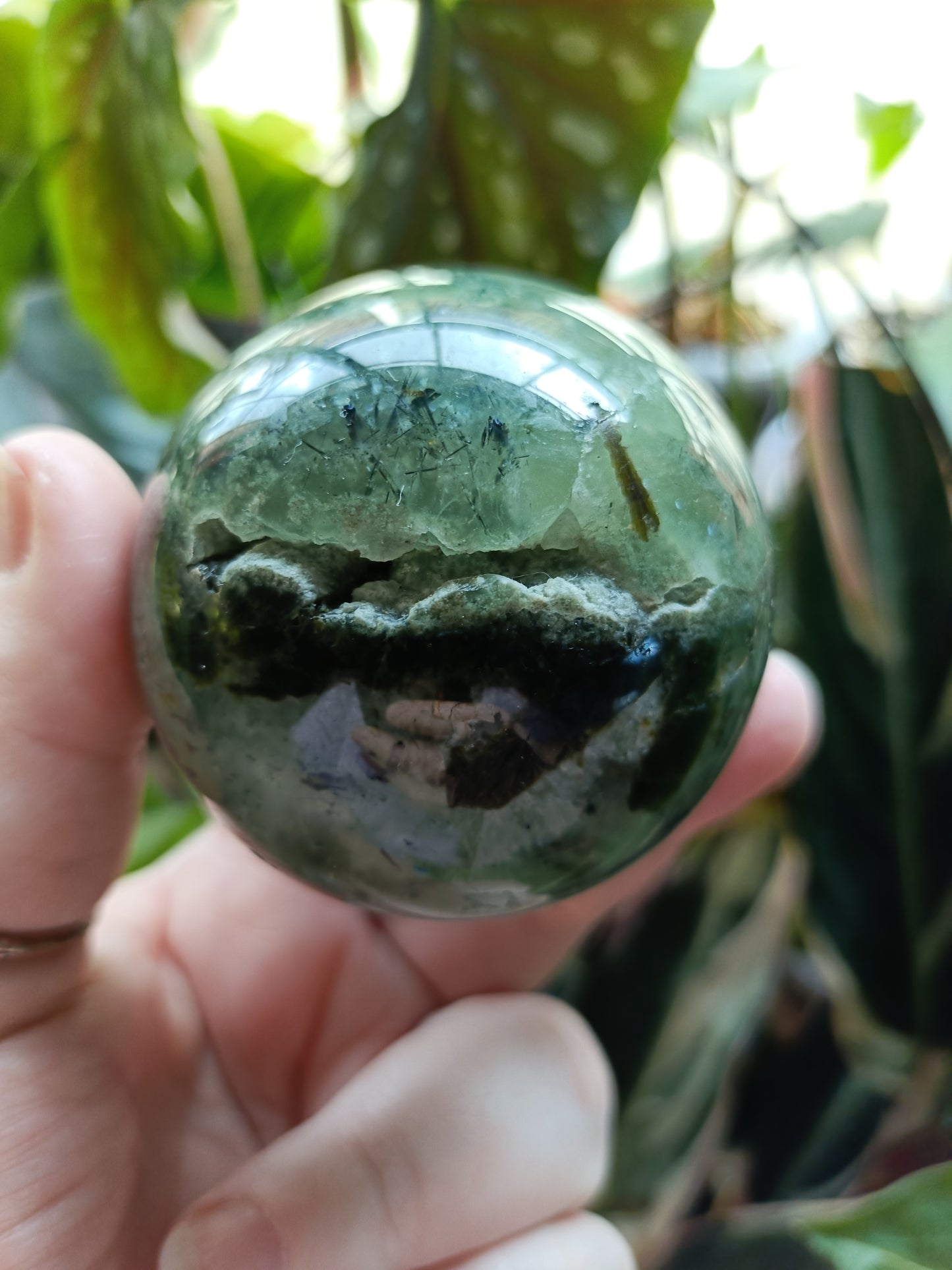 Prehnite and Epidote Sphere - 325g