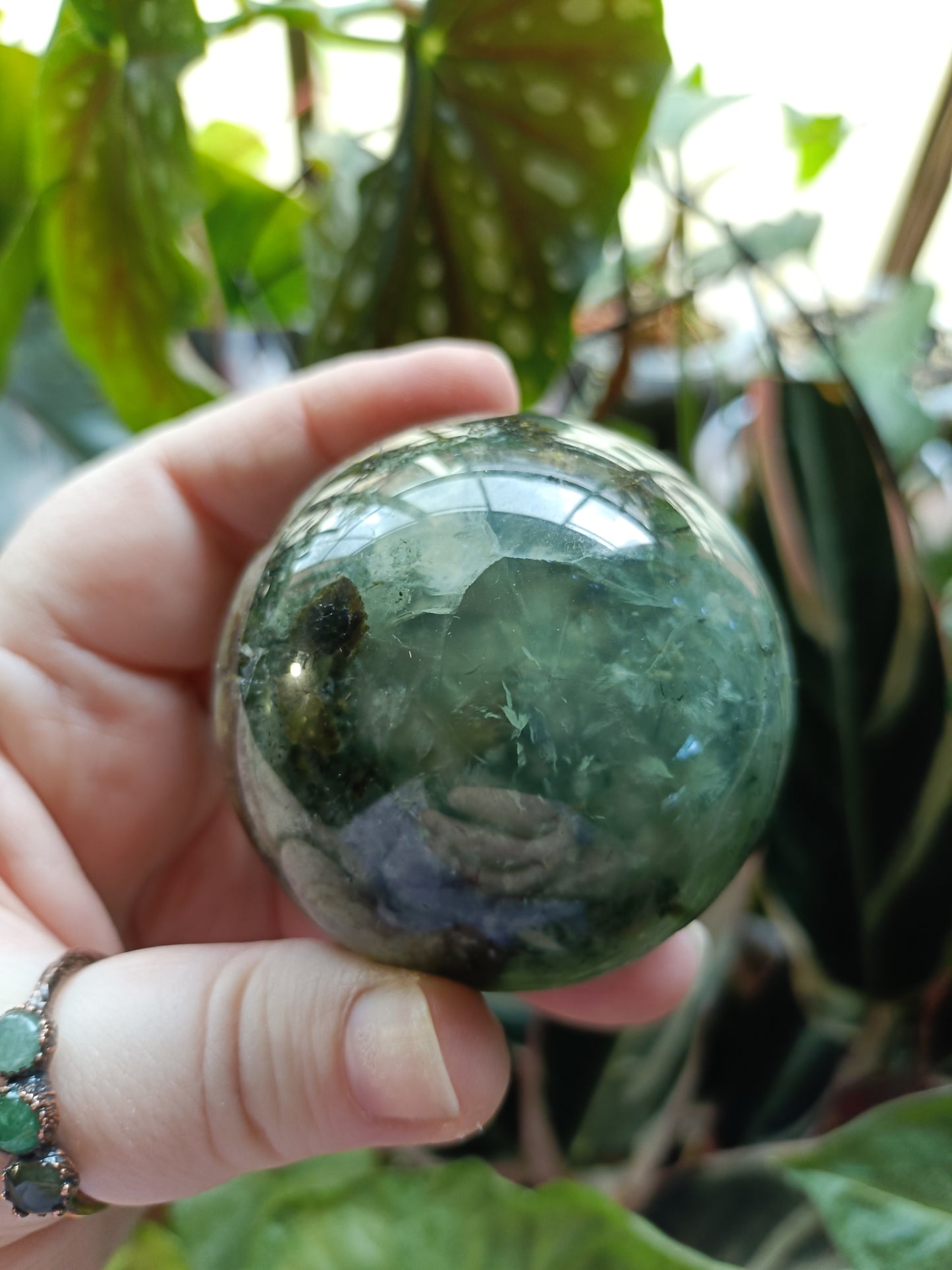 Prehnite and Epidote Sphere - 325g
