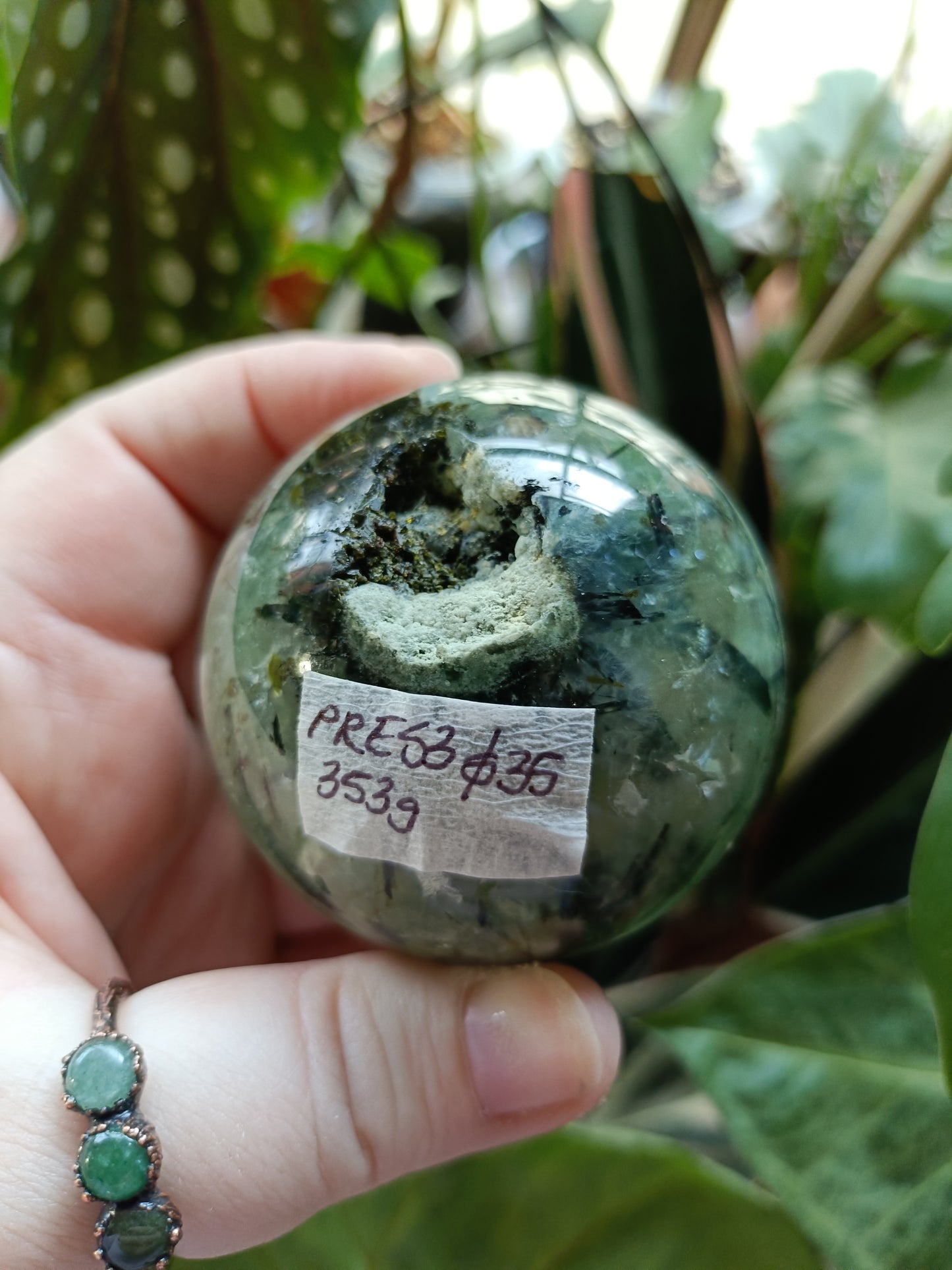Prehnite and Epidote Sphere - 353g