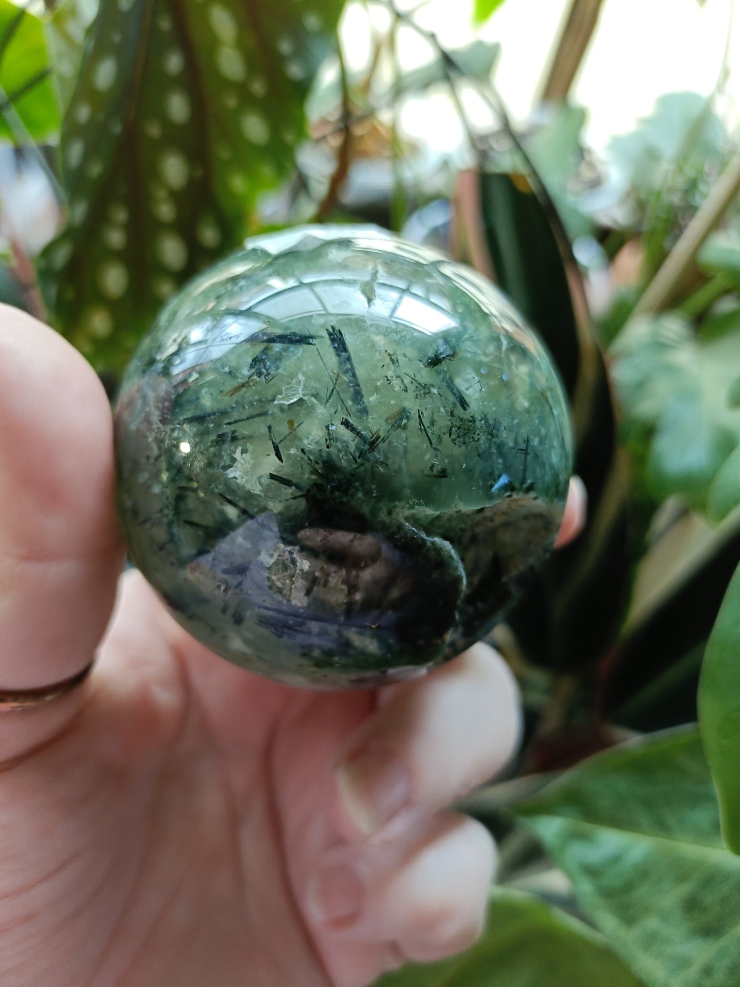 Prehnite and Epidote Sphere - 353g
