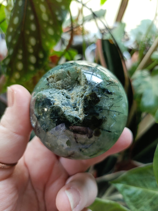 Prehnite and Epidote Sphere - 353g