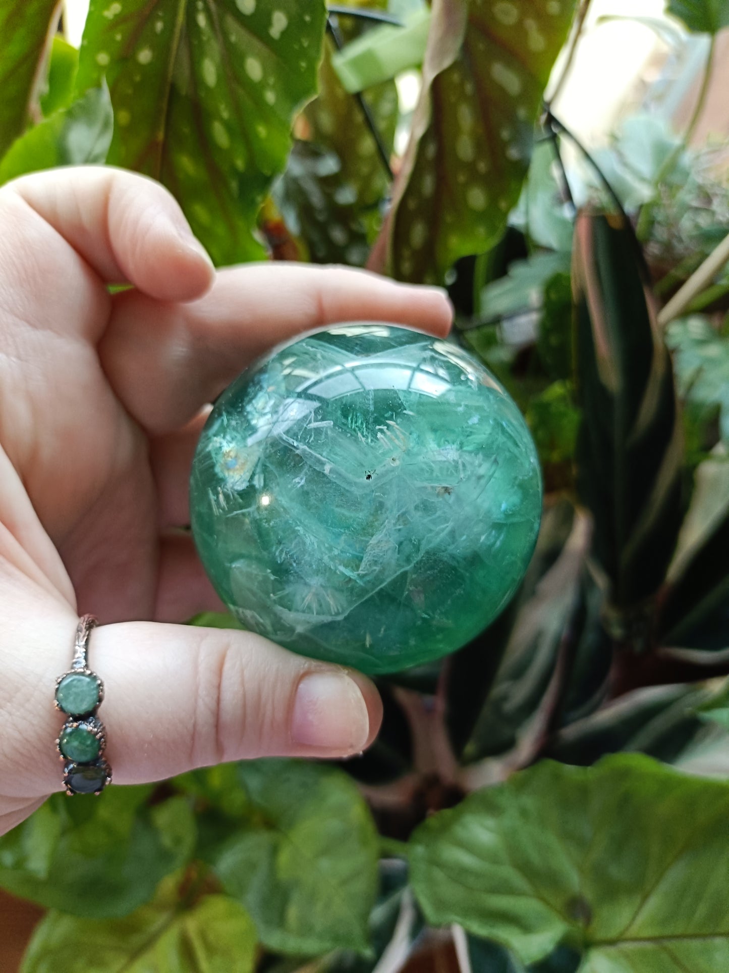 Green Fluorite Sphere - 398g