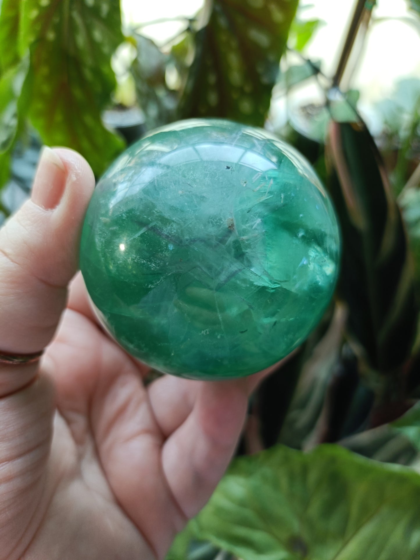 Green Fluorite Sphere - 398g
