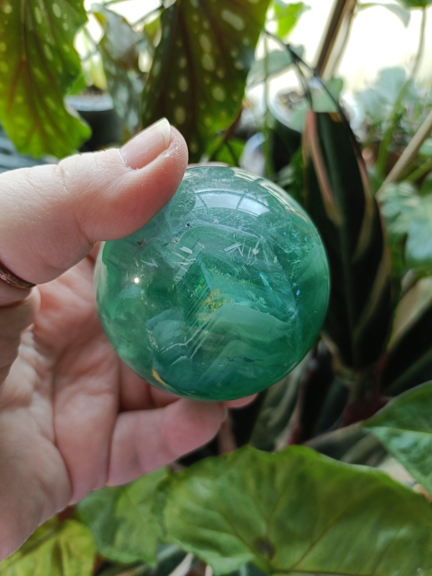 Green Fluorite Sphere - 398g