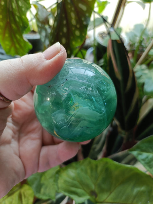 Green Fluorite Sphere - 398g