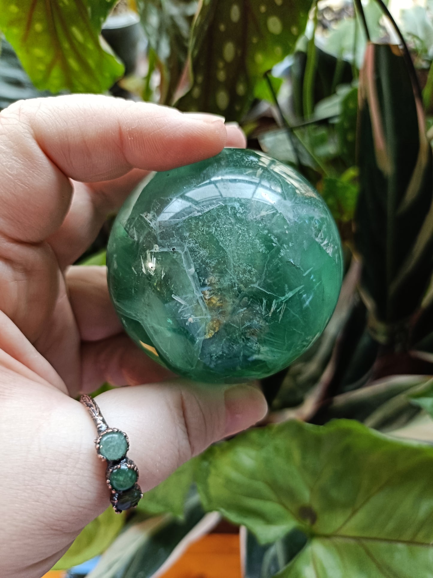 Green Fluorite Sphere - 398g