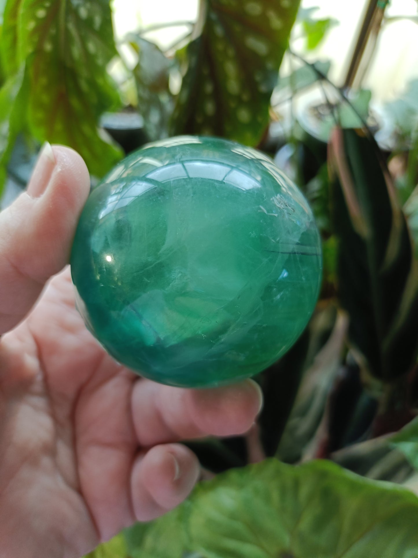 Green Fluorite Sphere - 398g