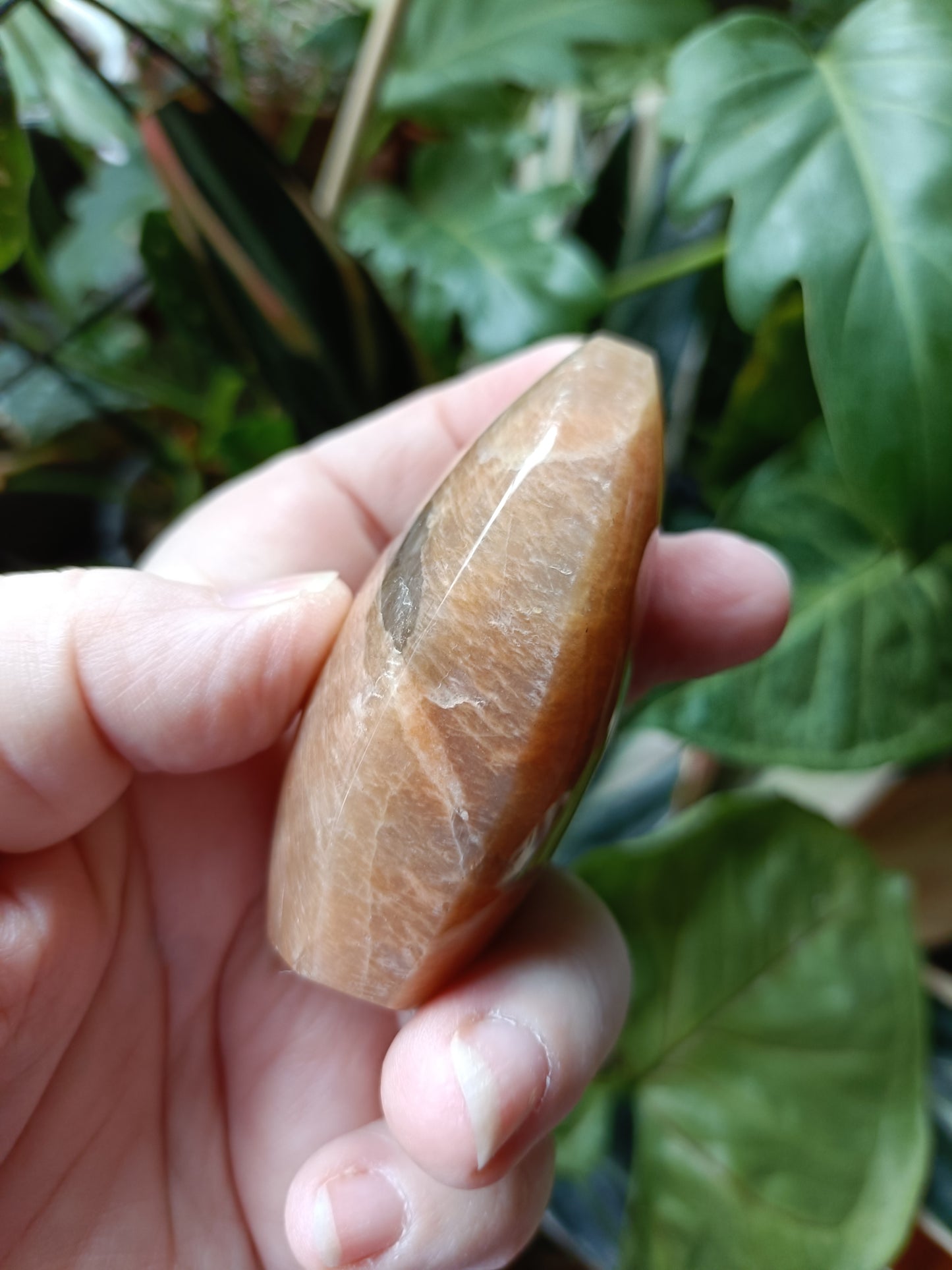 Peach Moonstone & Smokey Quartz Teardrop Carvings - 161g