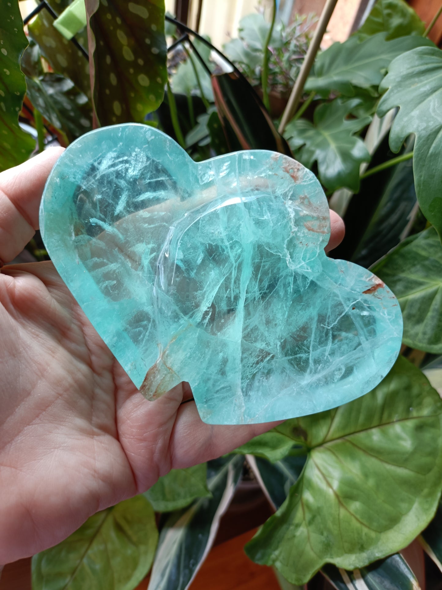 Green Fluorite Heart Trinket Dish - 298g