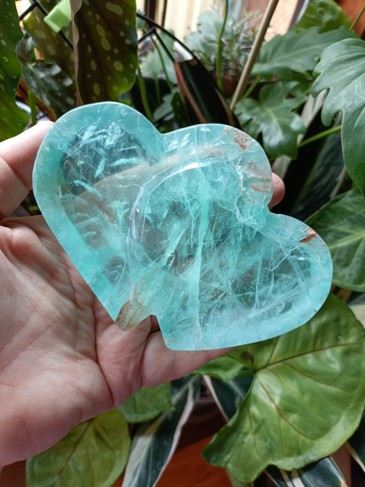 Green Fluorite Heart Trinket Dish - 298g