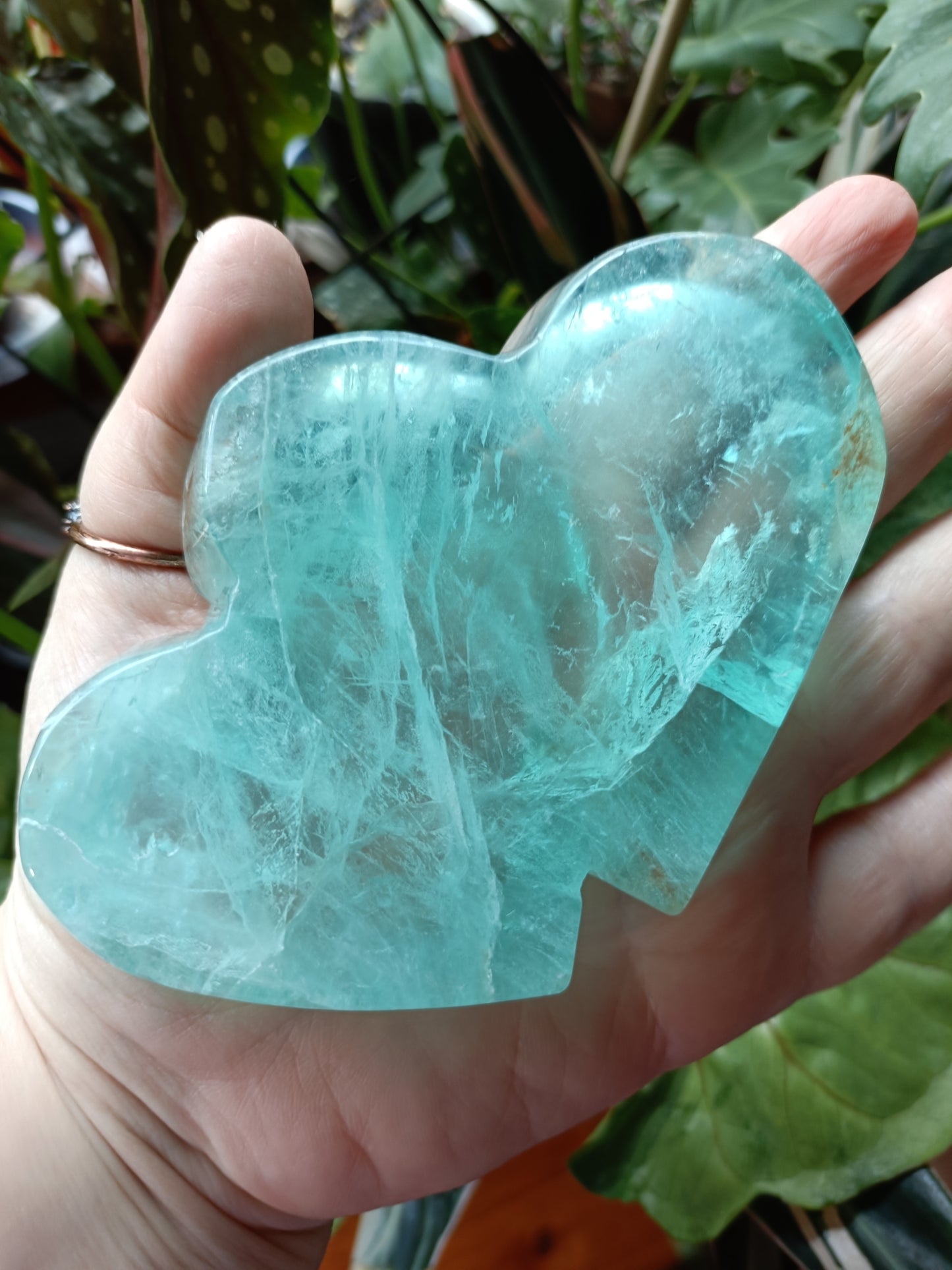 Green Fluorite Heart Trinket Dish - 298g
