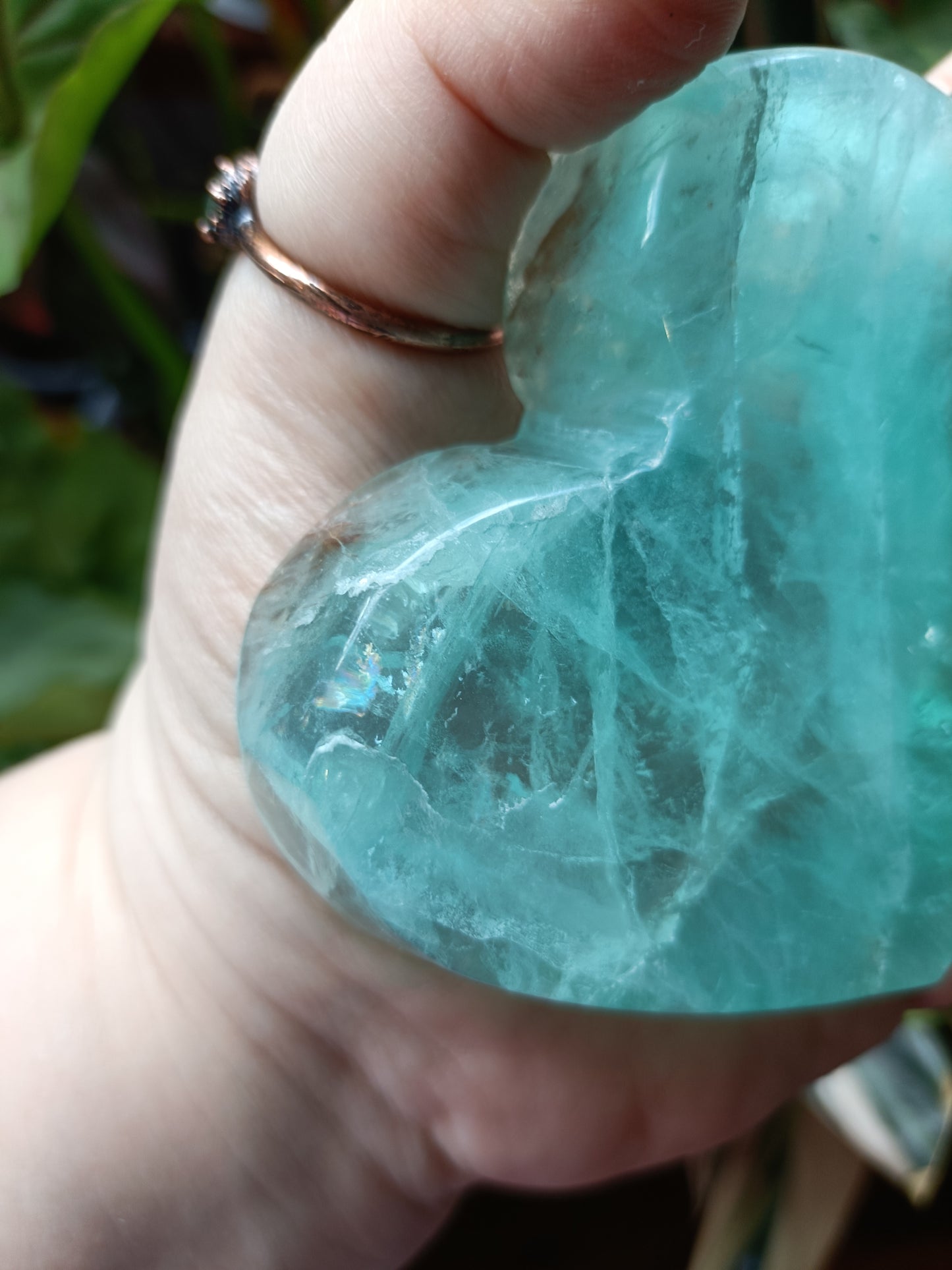 Green Fluorite Heart Trinket Dish - 298g