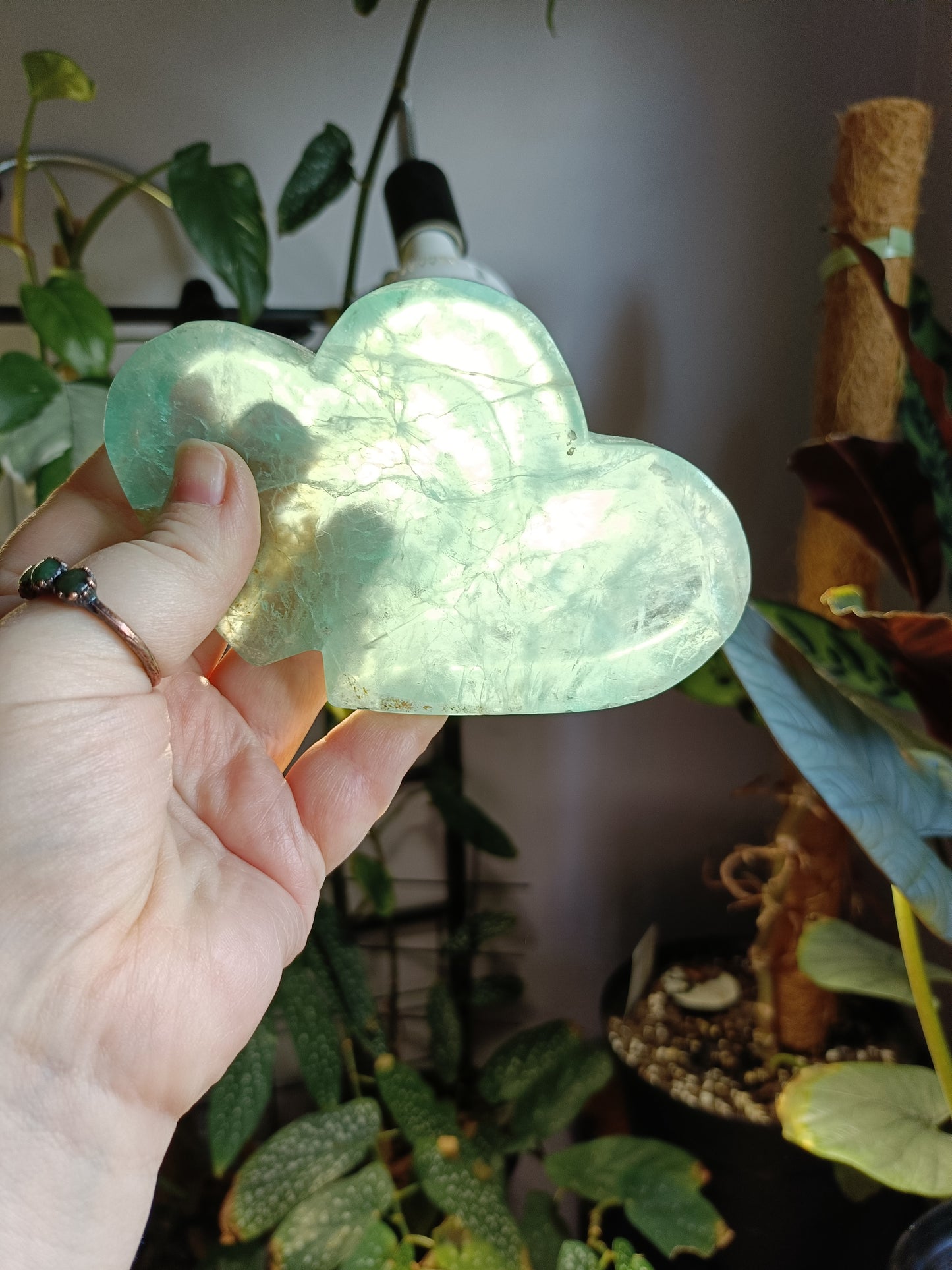 Green Fluorite Heart Trinket Dish - 358g