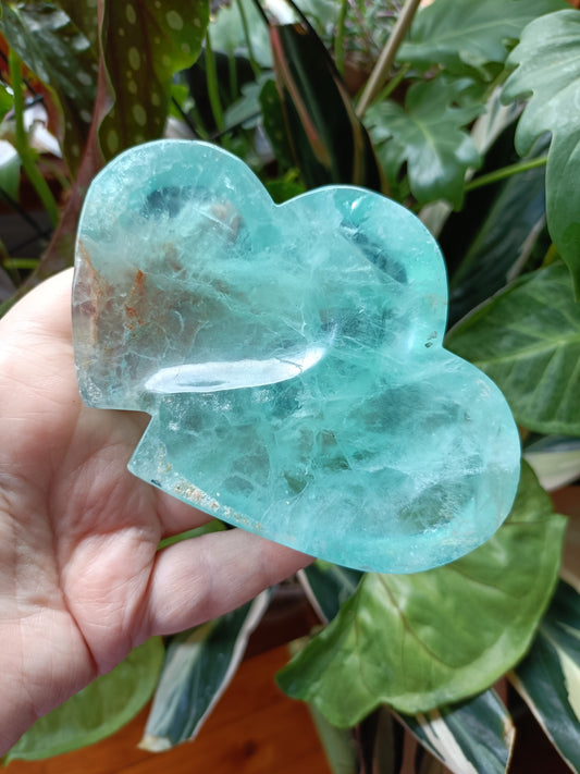 Green Fluorite Heart Trinket Dish - 358g