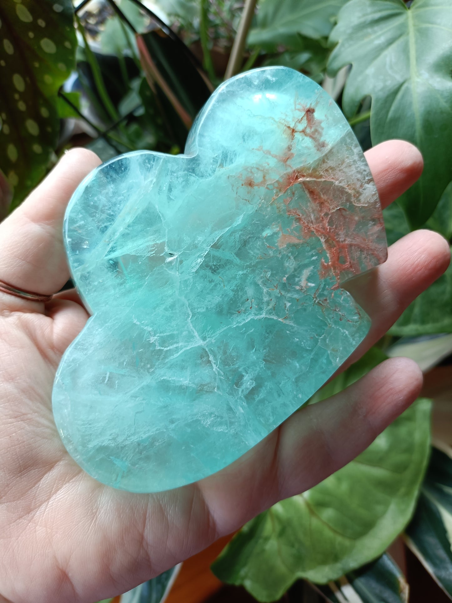 Green Fluorite Heart Trinket Dish - 358g