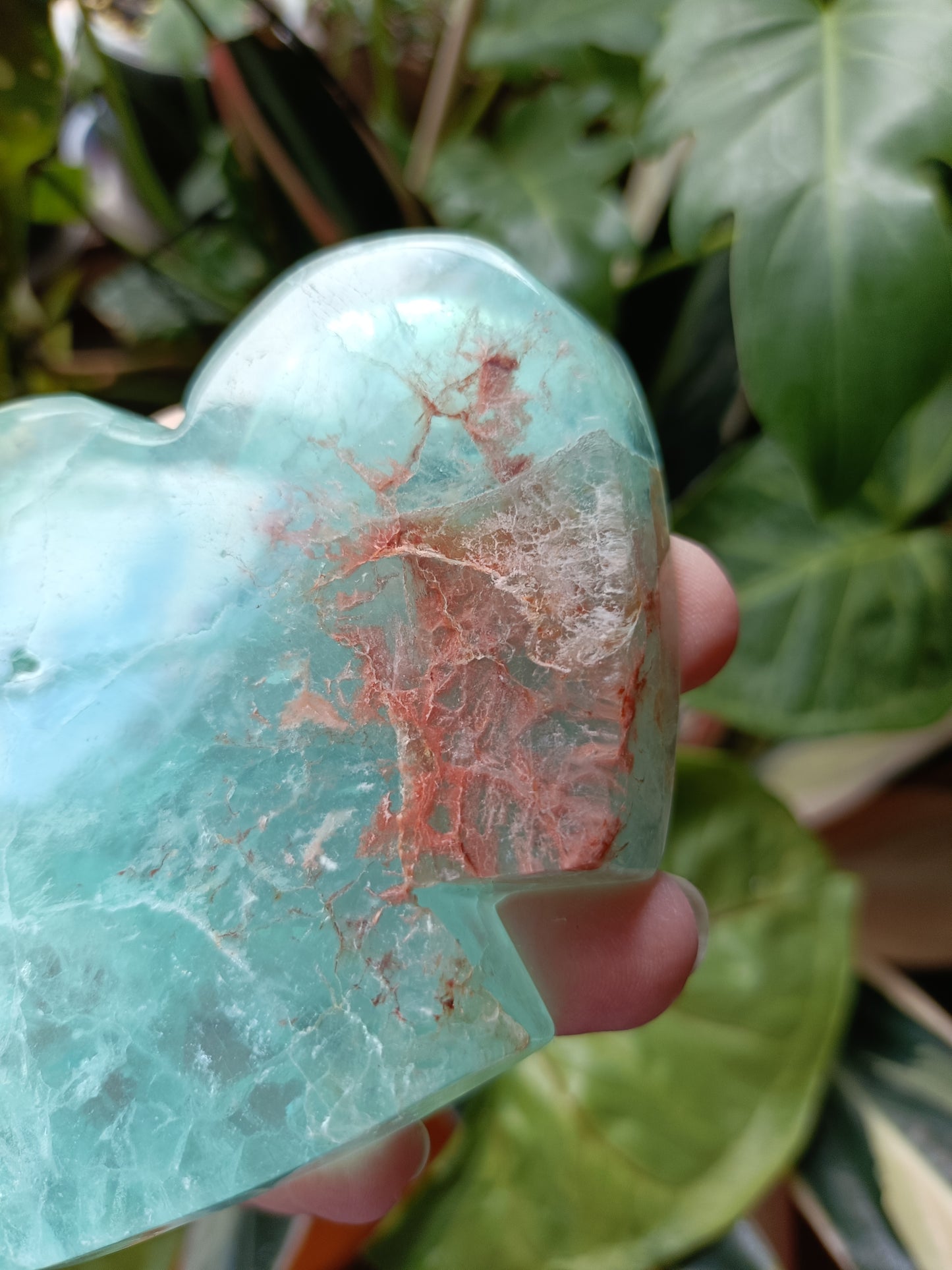 Green Fluorite Heart Trinket Dish - 358g