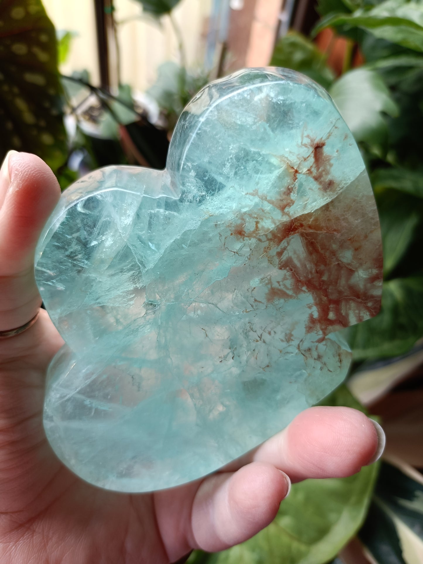 Green Fluorite Heart Trinket Dish - 358g