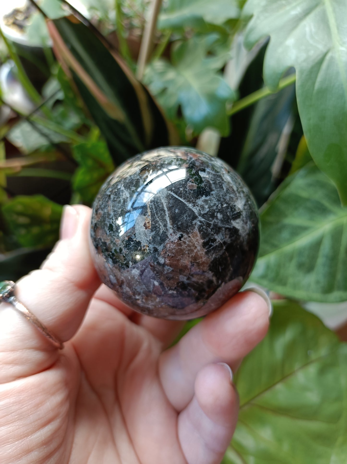 Sodalite & Syenite 'Emberlite/Yooperlite' Sphere - 224g