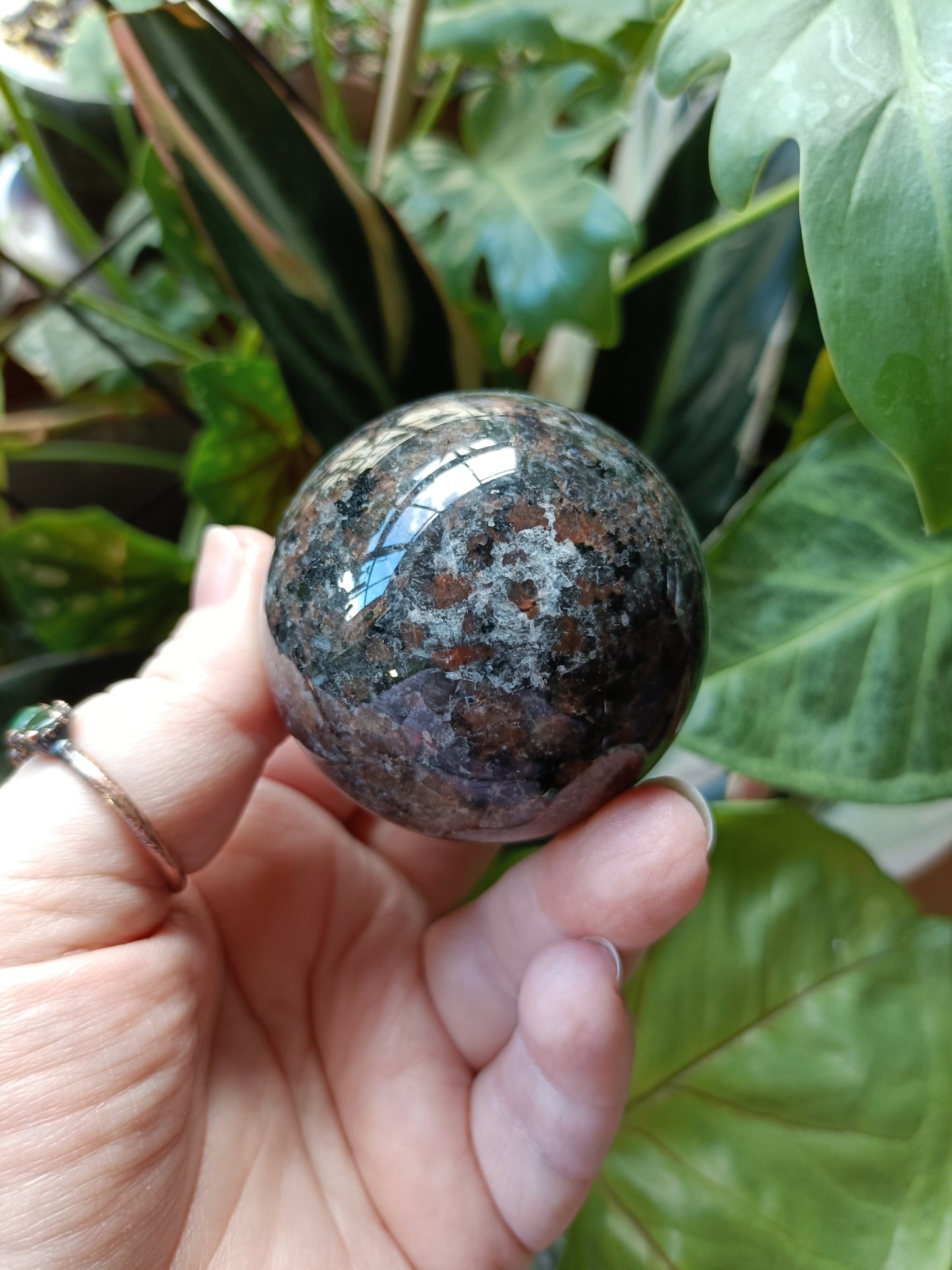 Sodalite & Syenite 'Emberlite/Yooperlite' Sphere - 224g