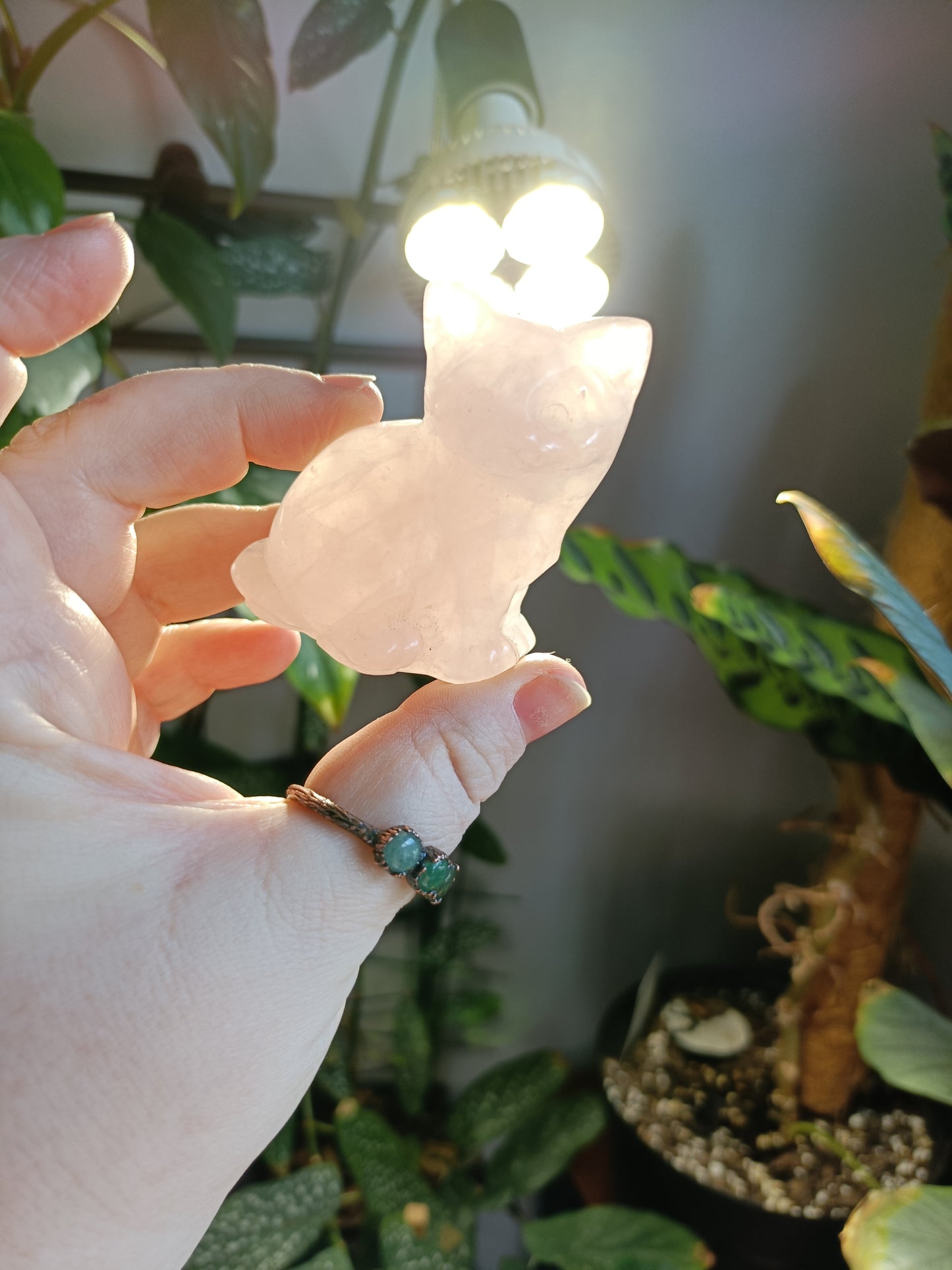 Rose Quartz Sitting Cat - 130g
