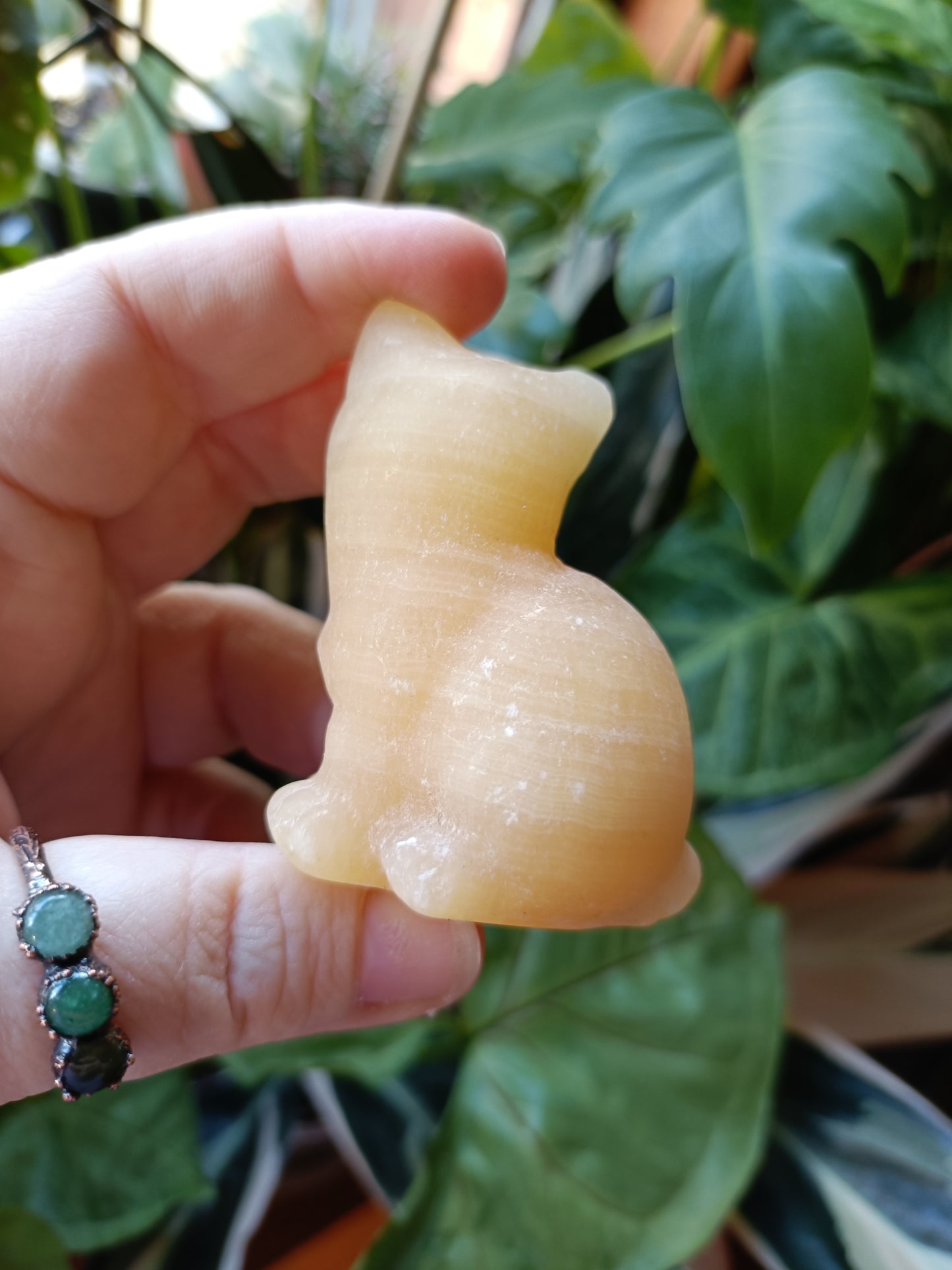 Orange Calcite Sitting Cat - 115g