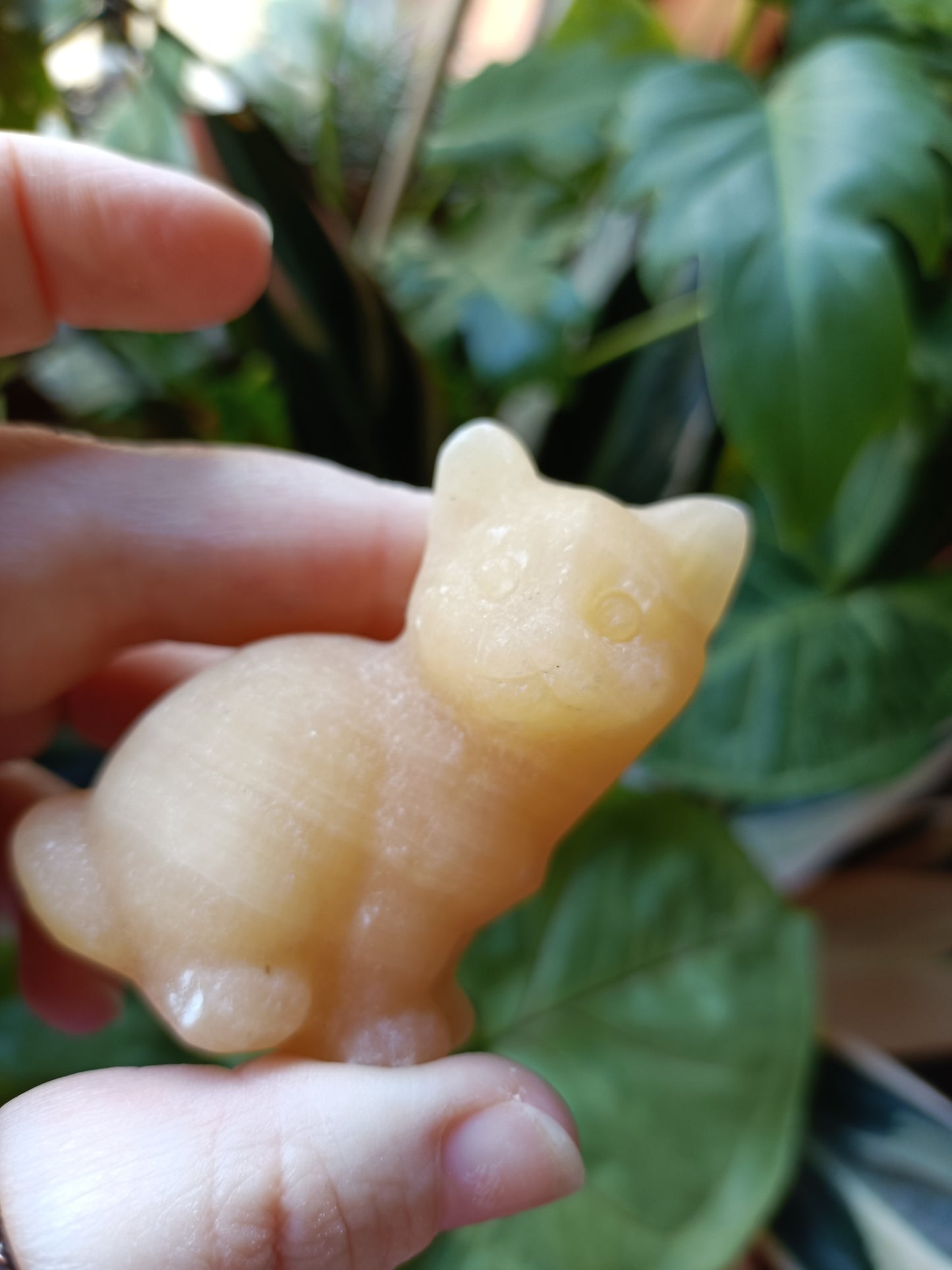 Orange Calcite Sitting Cat - 115g