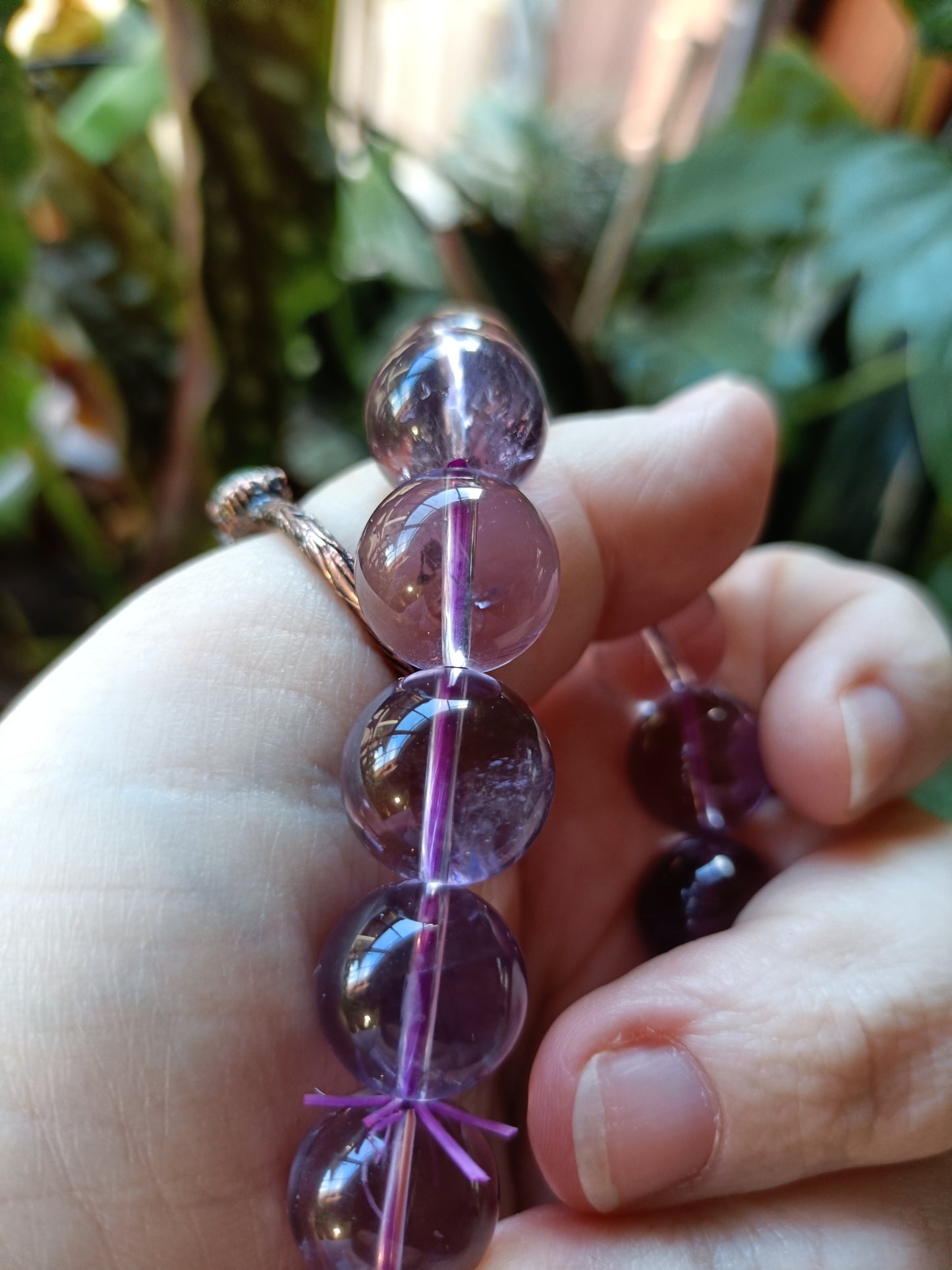 *High Quality* Amethyst Round Beaded Stretch Bracelet - 13mm
