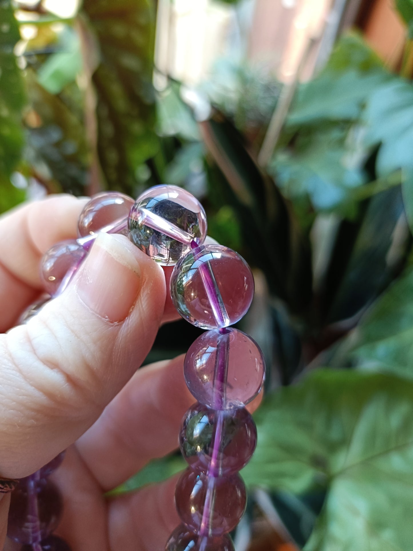 *High Quality* Amethyst Round Beaded Stretch Bracelet - 13mm