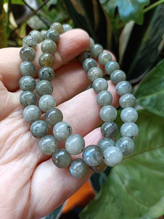 Labradorite Round Beaded Stretch Bracelet - 8mm