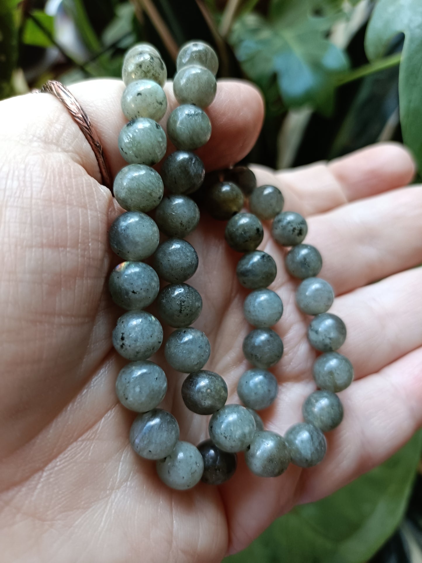 Labradorite Round Beaded Stretch Bracelet - 8mm