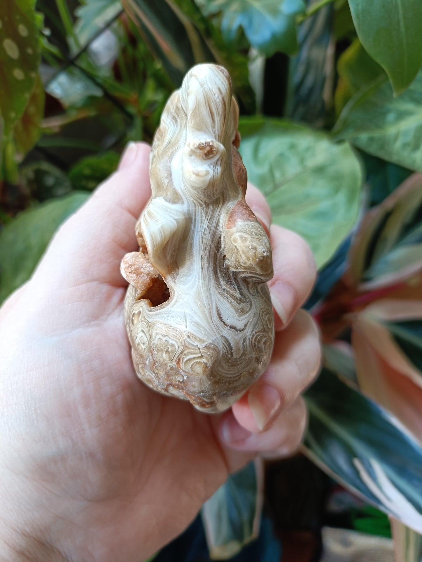 Amber Calcite Elephant - 187g