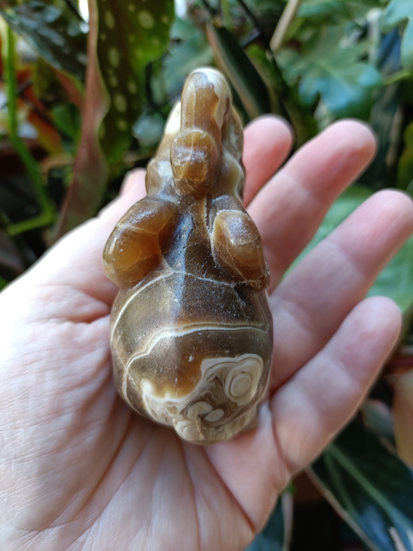 Amber Calcite Elephant - 199g