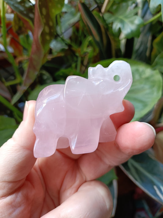 Rose Quartz Elephant - 94g