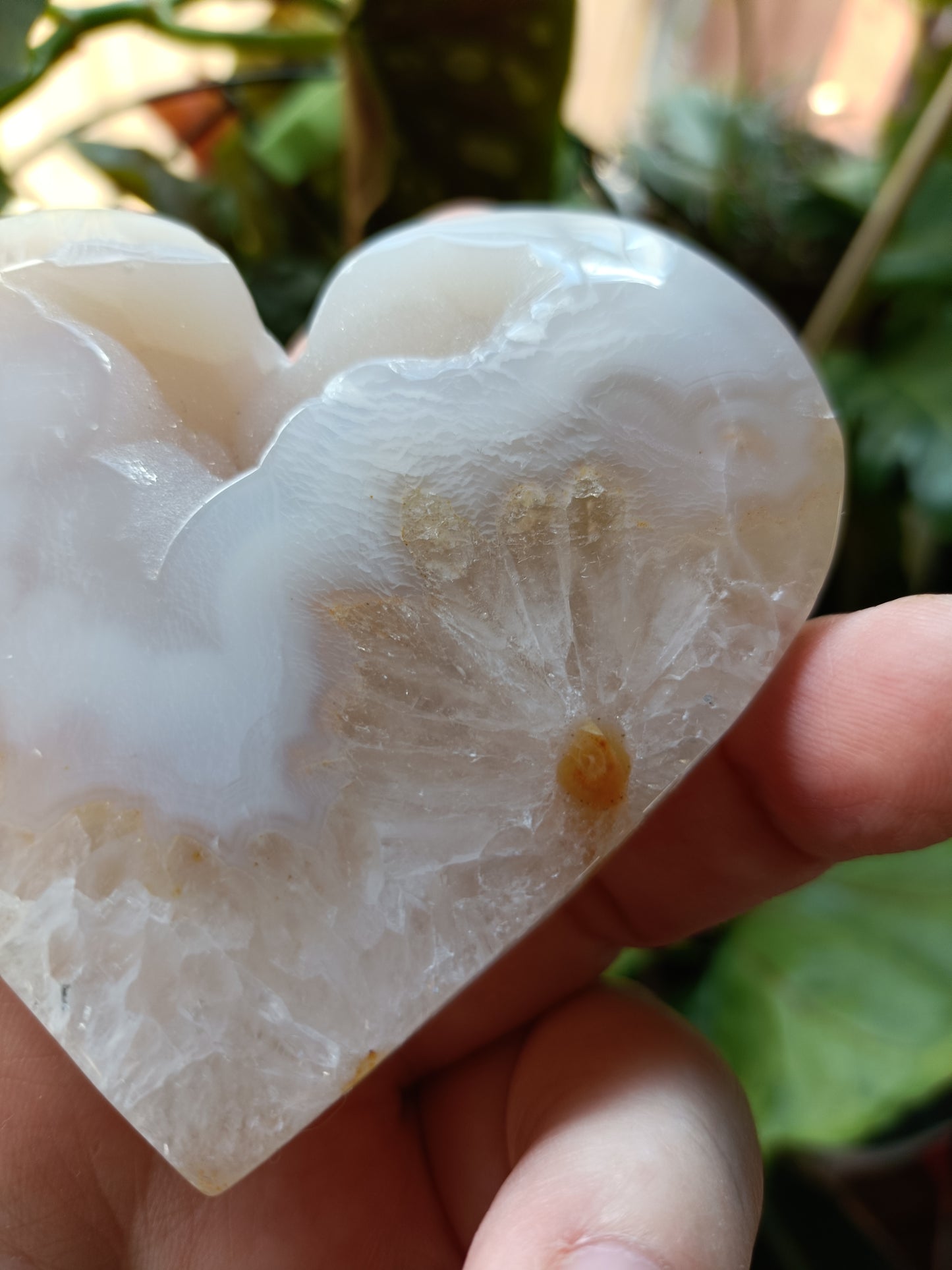 Pink Flower Agate Heart - 157g