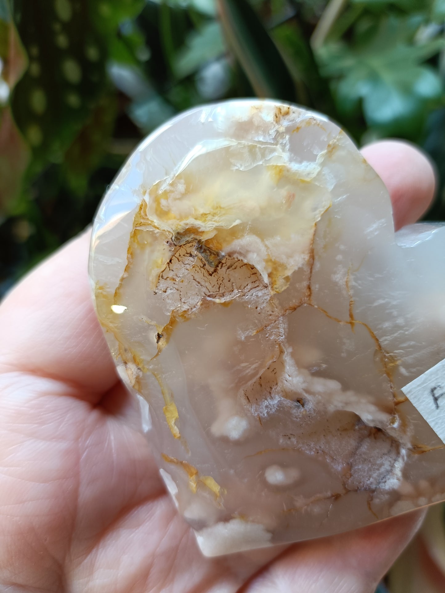 Pink Flower Agate Heart - 150g