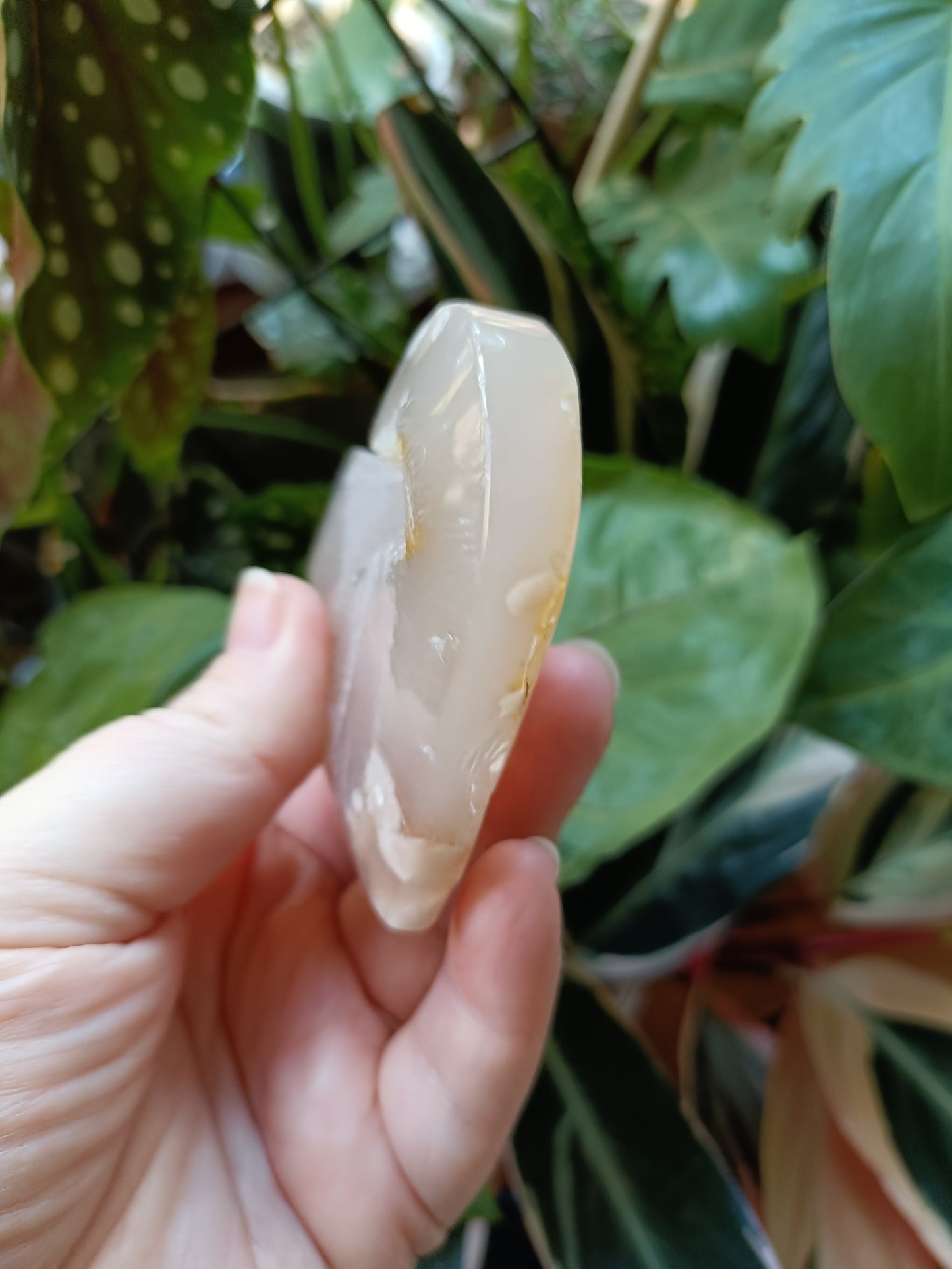 Pink Flower Agate Heart - 150g