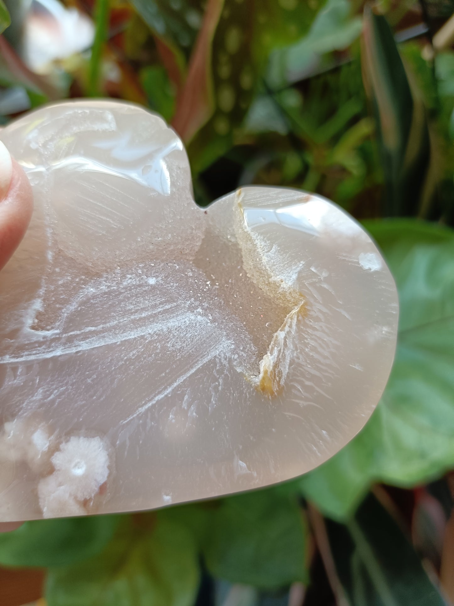Pink Flower Agate Heart - 150g