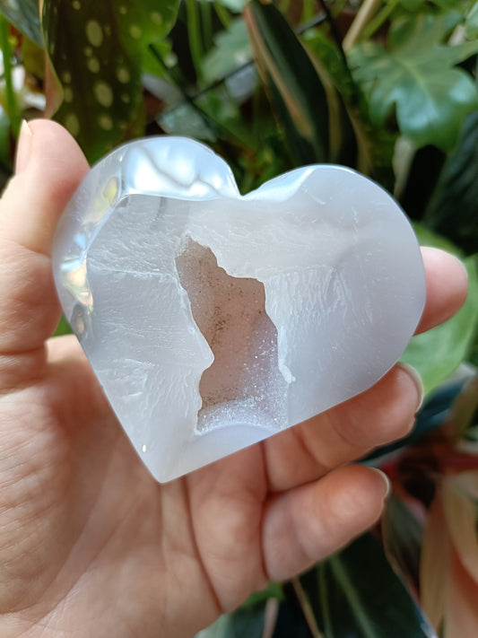 Pink Flower Agate Heart - 132g