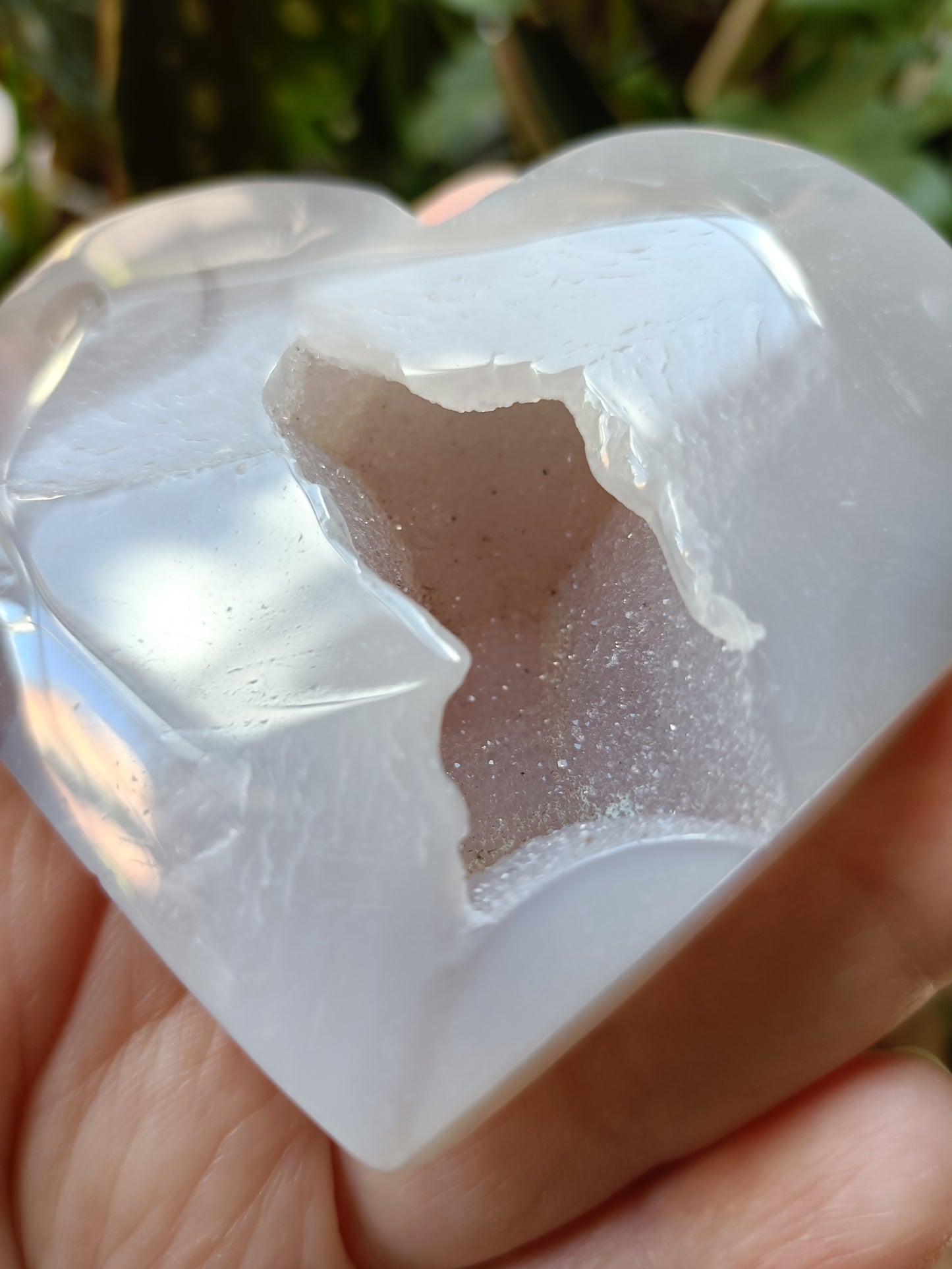 Pink Flower Agate Heart - 132g