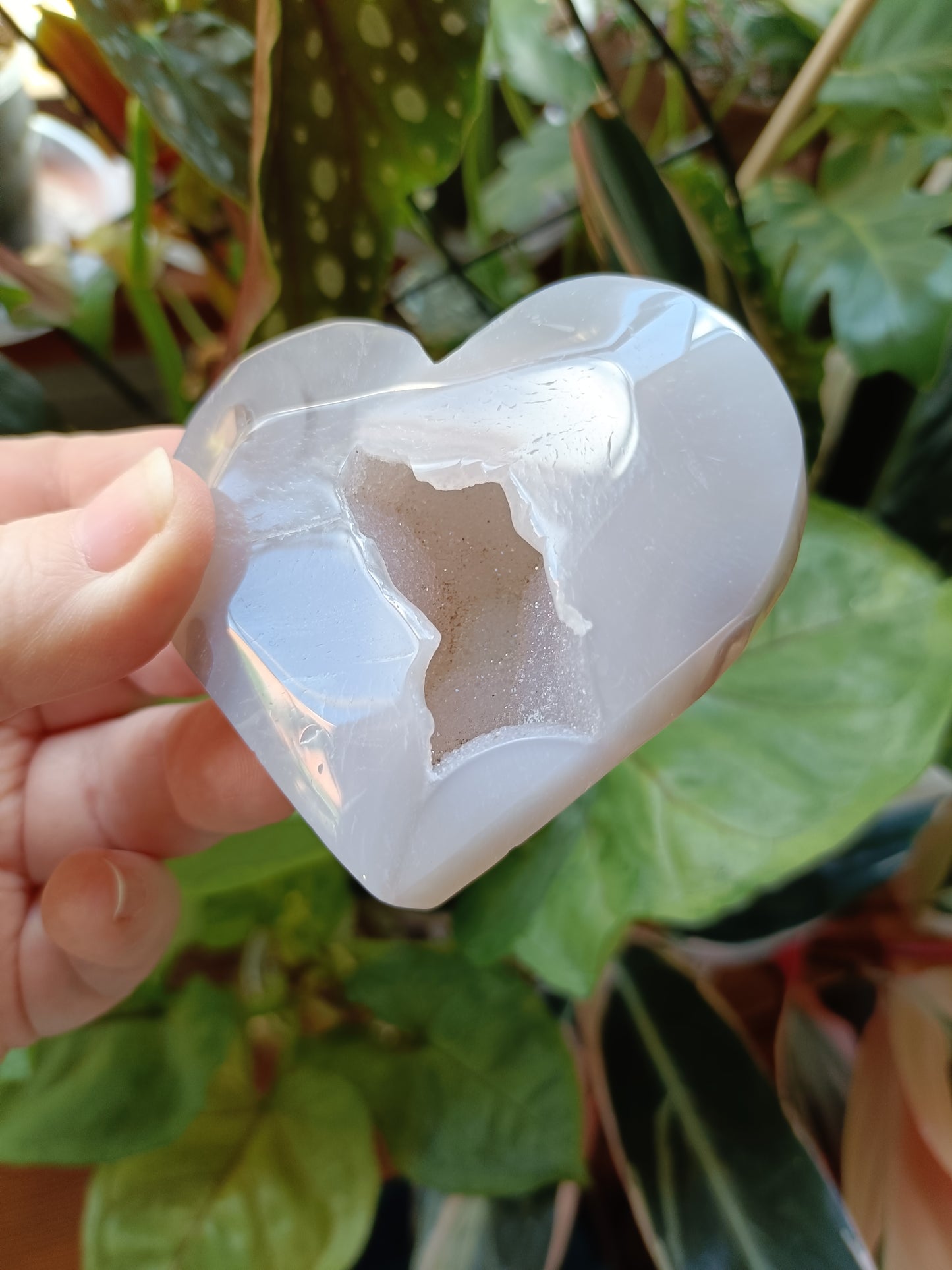 Pink Flower Agate Heart - 132g