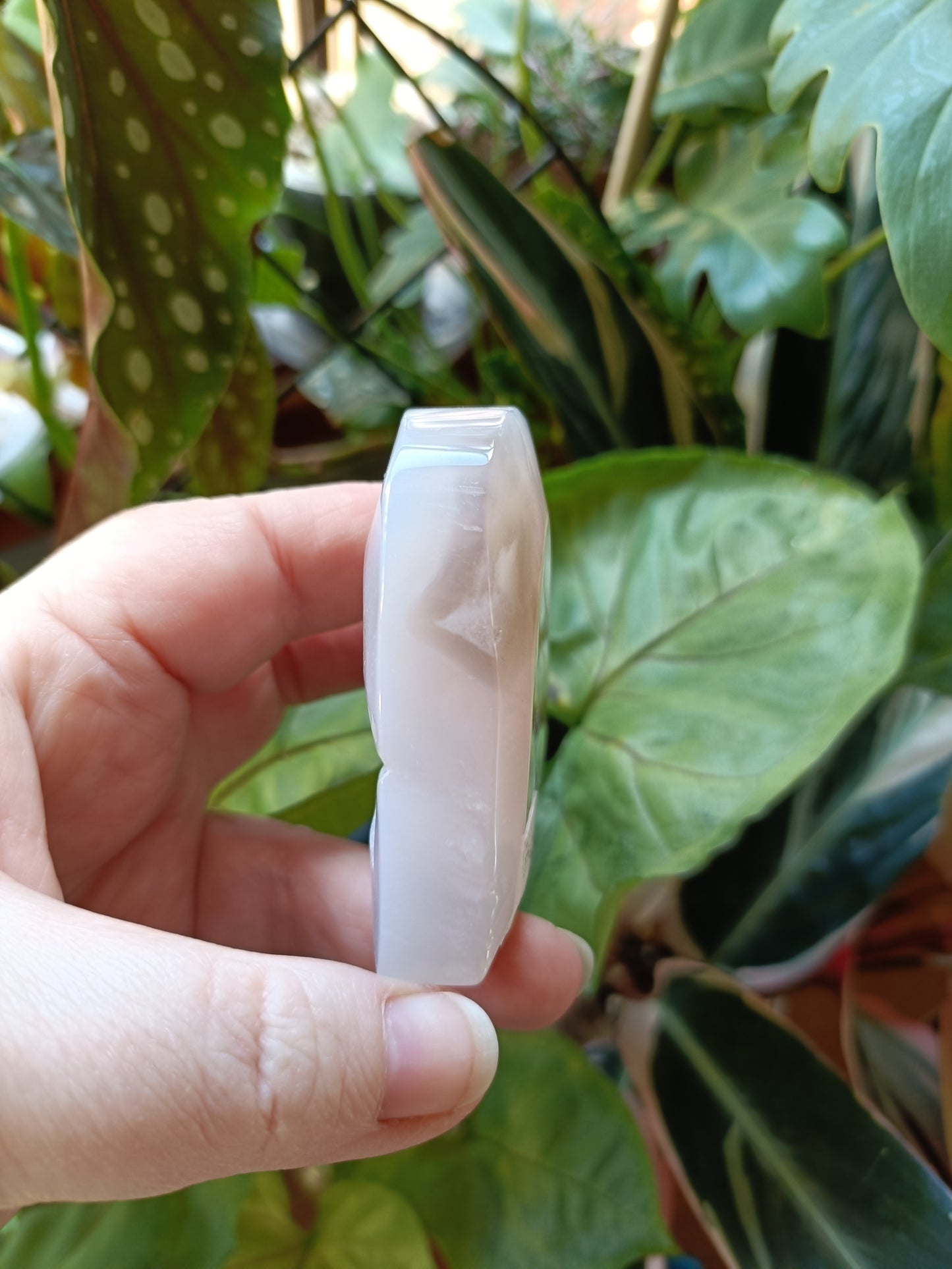 Pink Flower Agate Heart - 132g