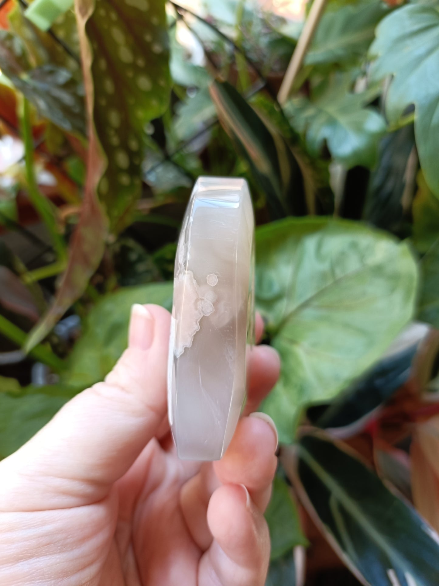 Pink Flower Agate Heart - 156g