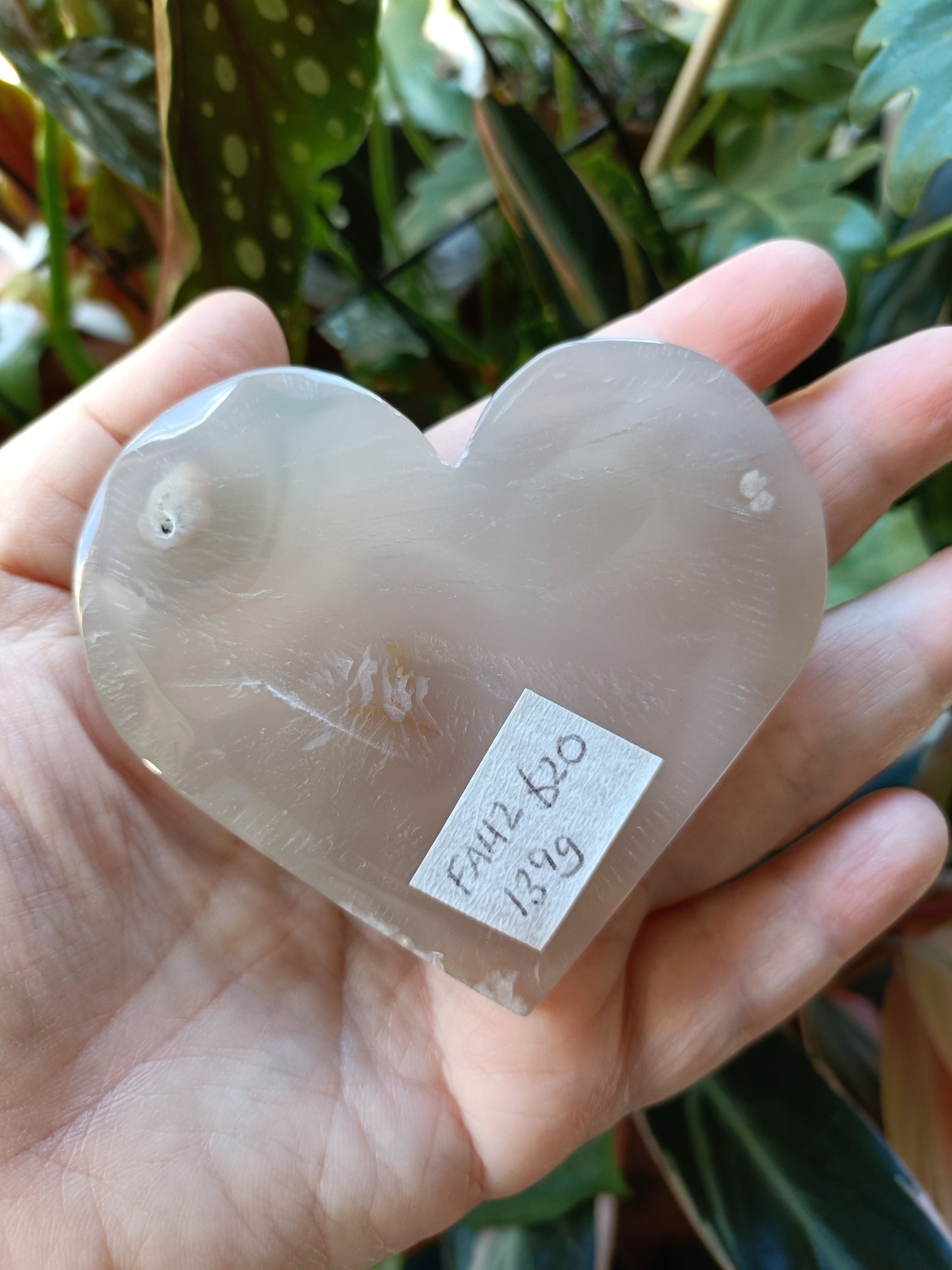Pink Flower Agate Heart - 139g