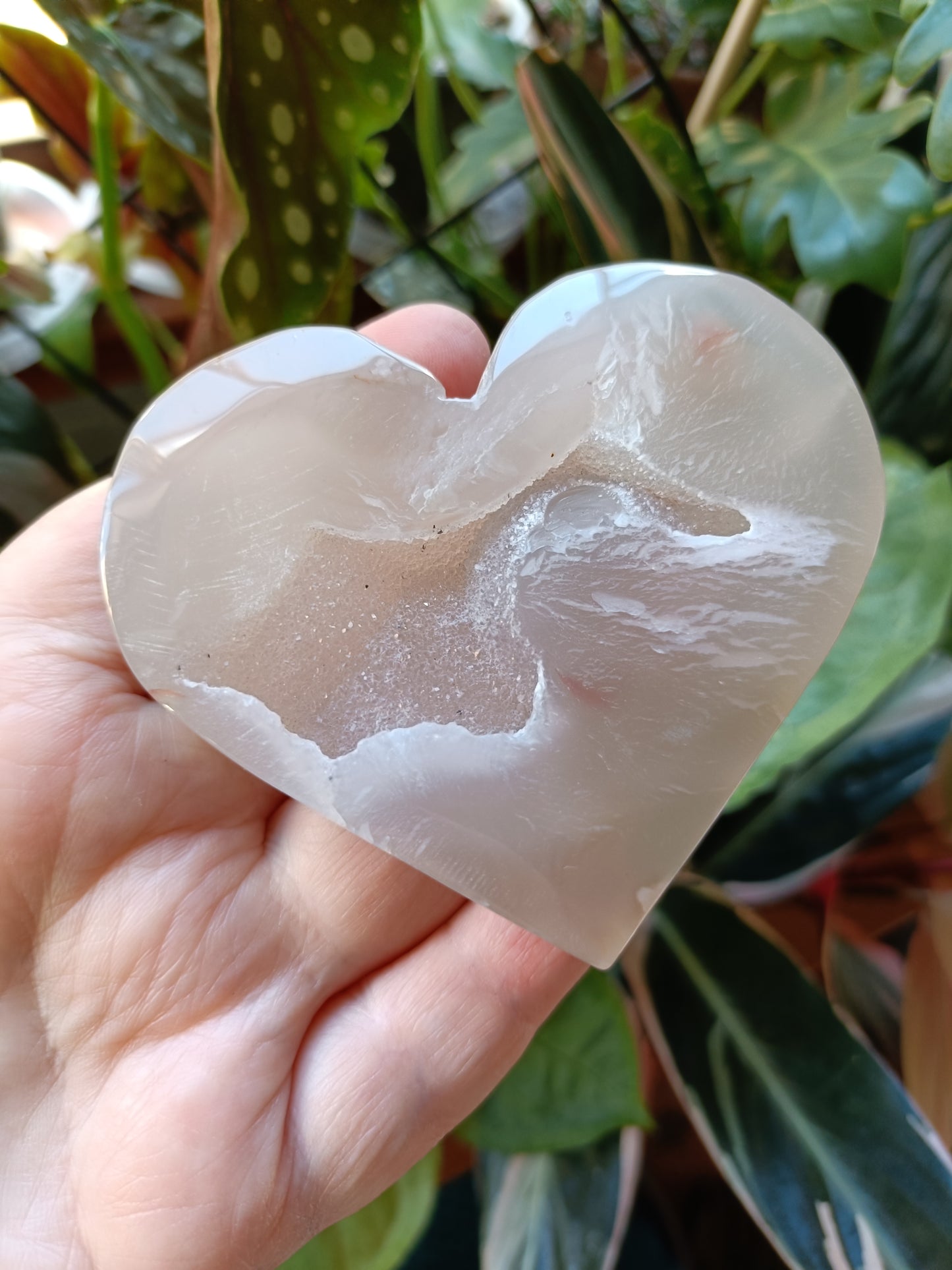 Pink Flower Agate Heart - 139g